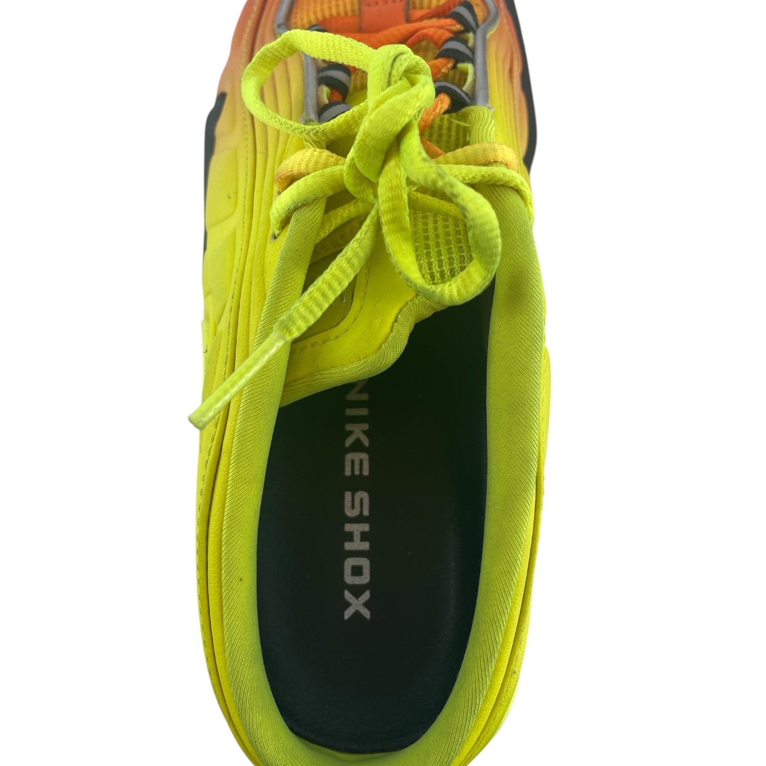 MARTINE ROSE/NIKE/Low-Sneakers/US 6.5/Leather/YEL/neon yellow/orange slides view 3