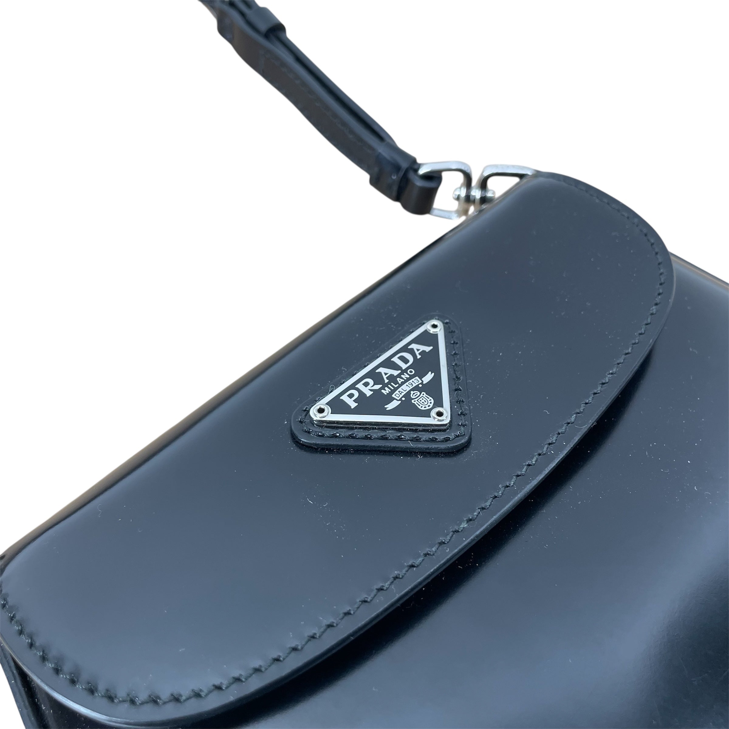 PRADA/Cross Body Bag/Leather/BLK/MINI CLEO FLAP view 7