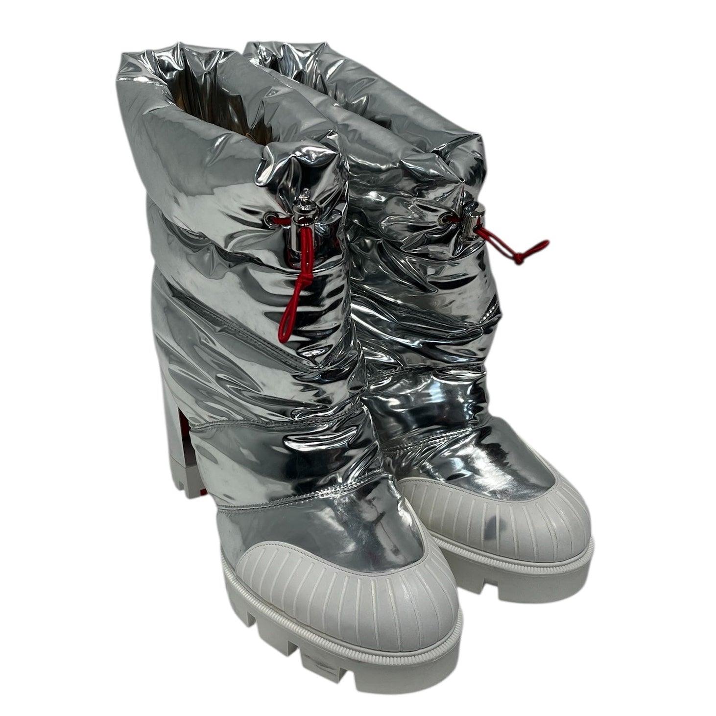 Christian Louboutin/Heels/US 7/Nylon/SLV/Metallic Bootie view 1