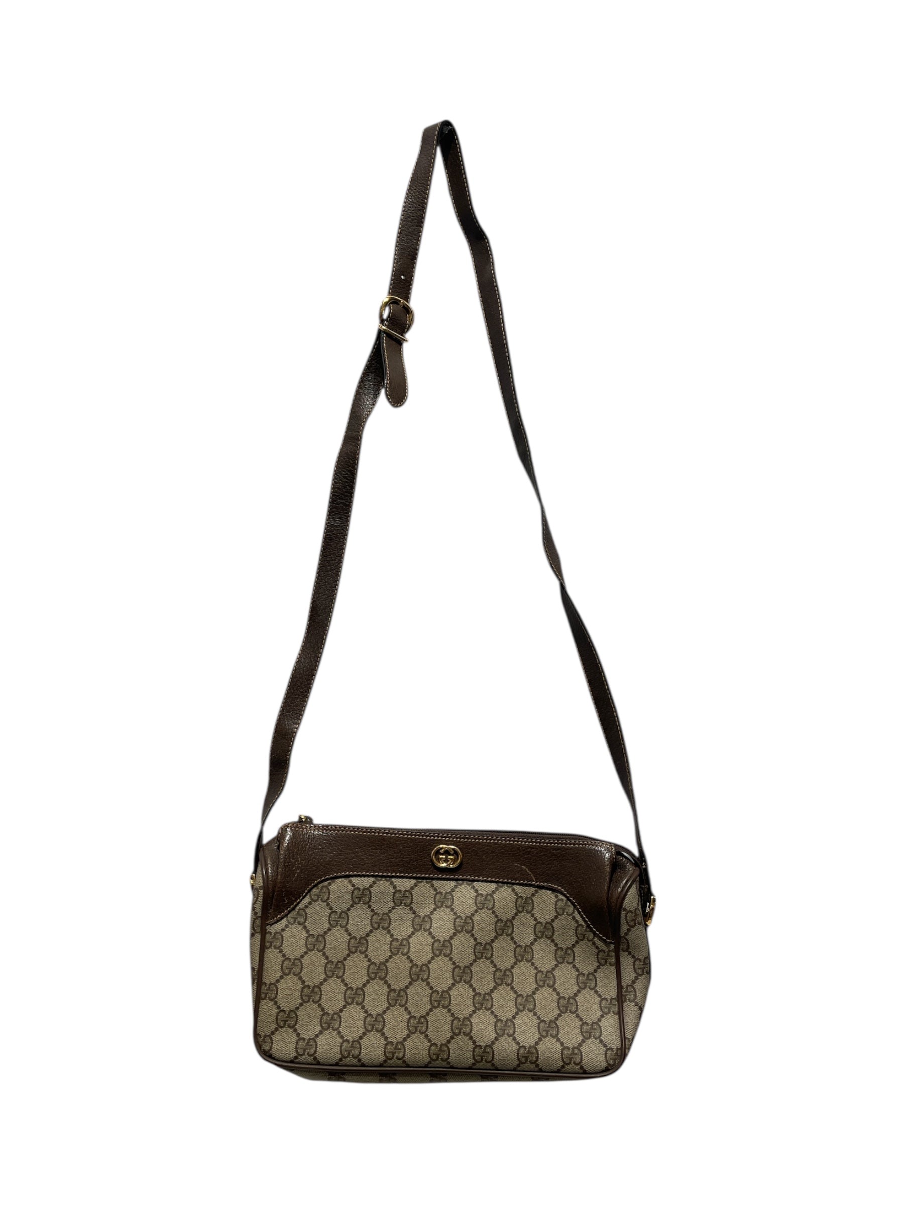 GUCCI/Cross Body Bag/Monogram/KHK/Supreme Ophidia Rectangle view 1