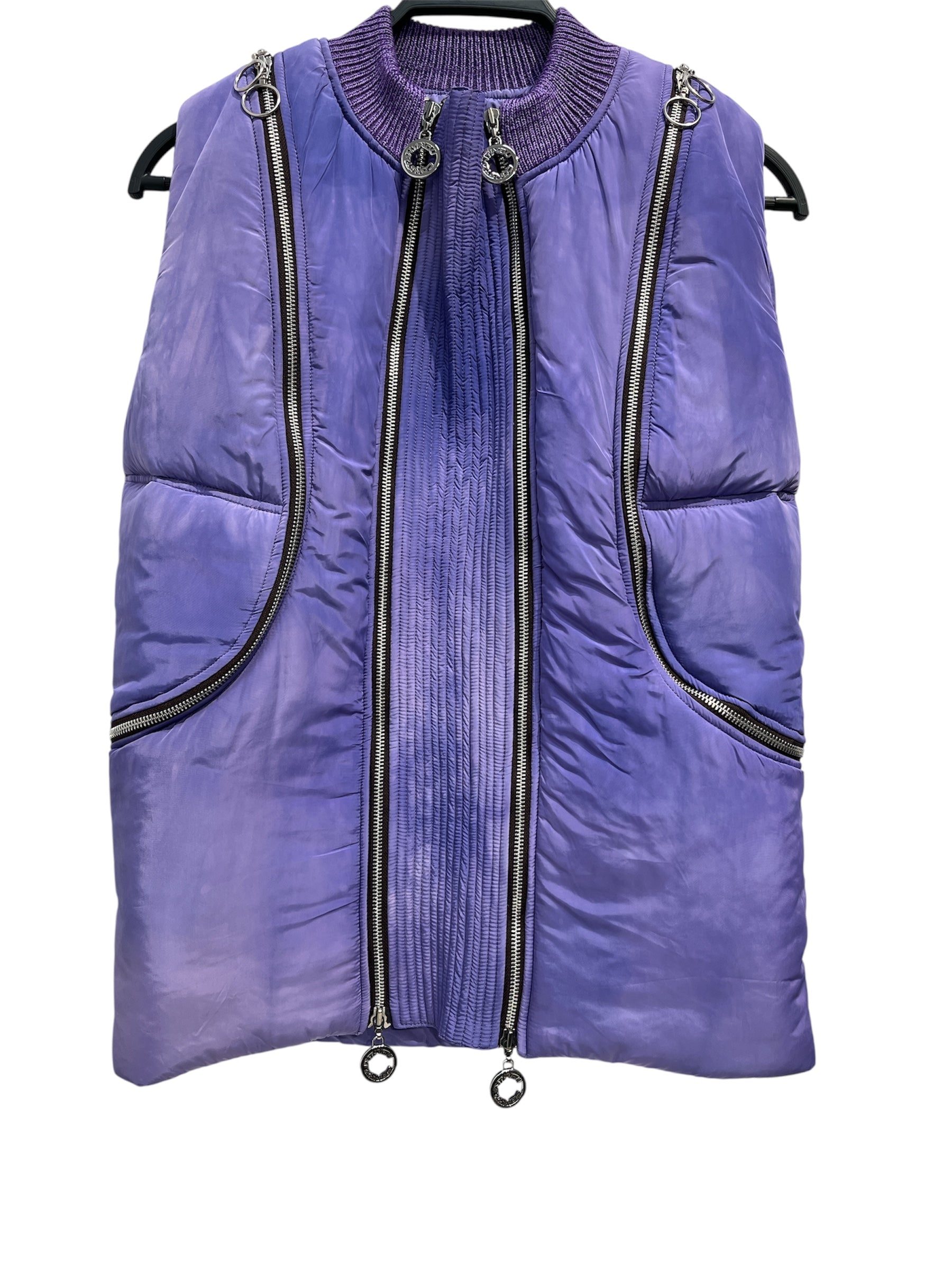 CHARLIE CONSTANINOU/Puffer Vest/M/Nylon/PPL/DYED ZIPPER VEST view 1