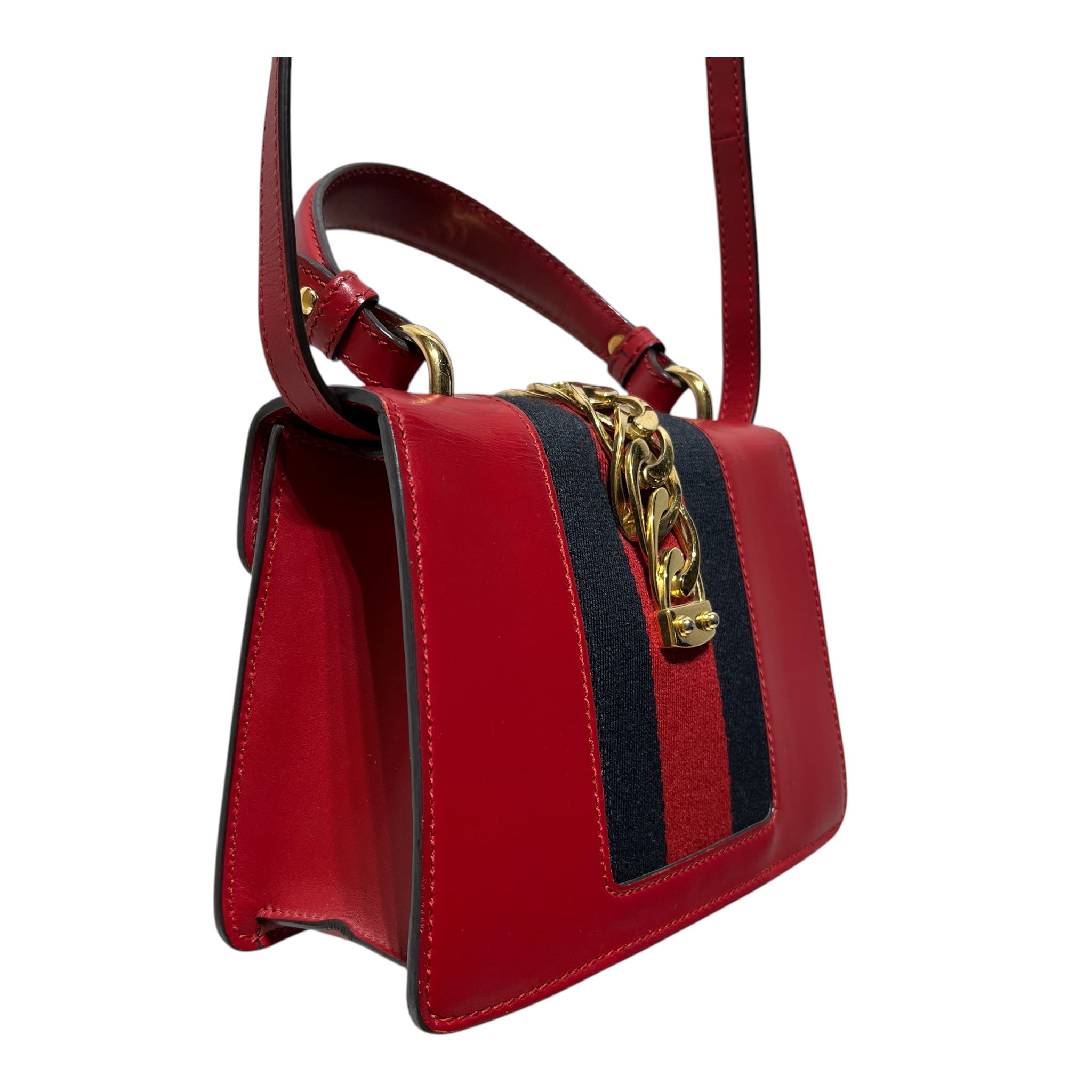 GUCCI/Cross Body Bag/Leather/RED/SYLVIE MINI view 6