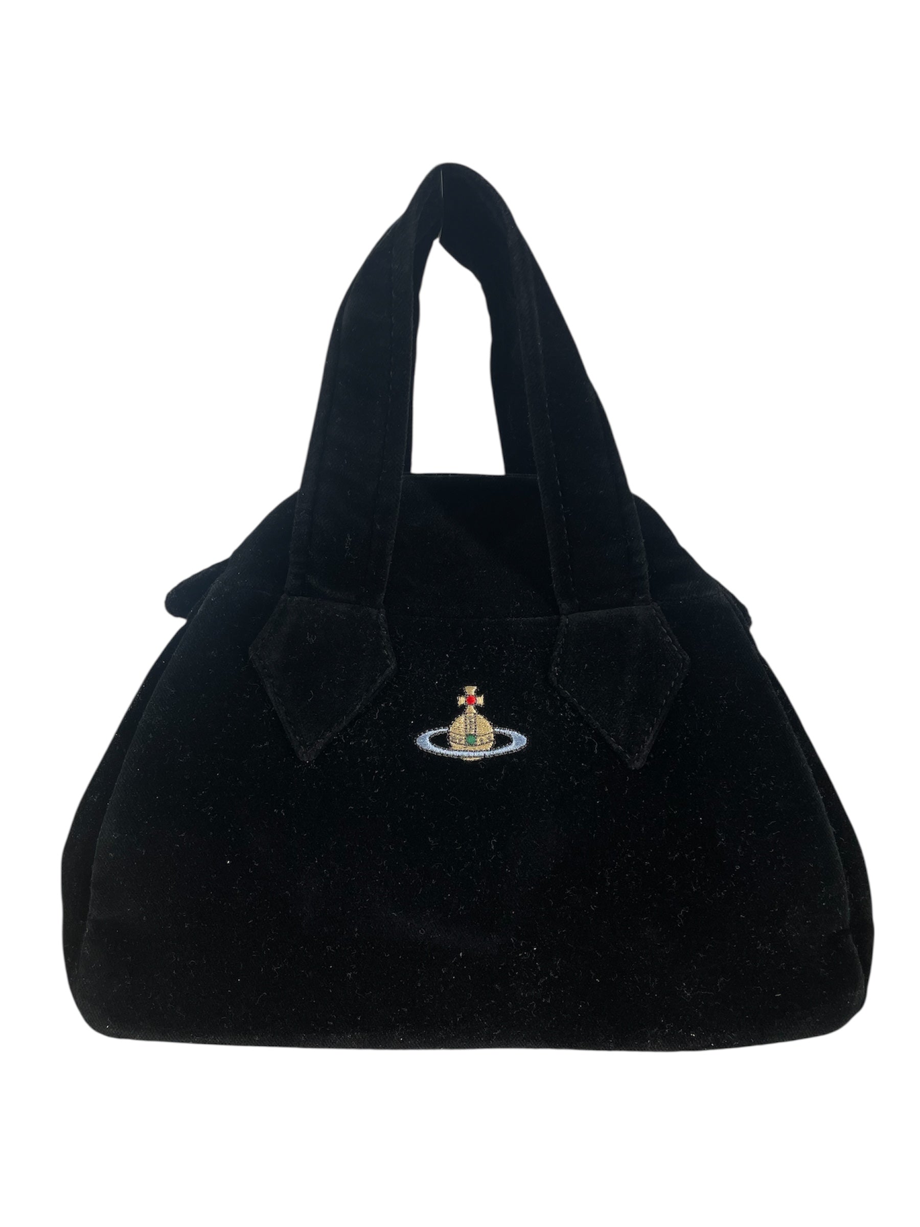 Vivienne Westwood/Bag/BLK/VEGAN VELVET S SMALL ORB LOGO view 1