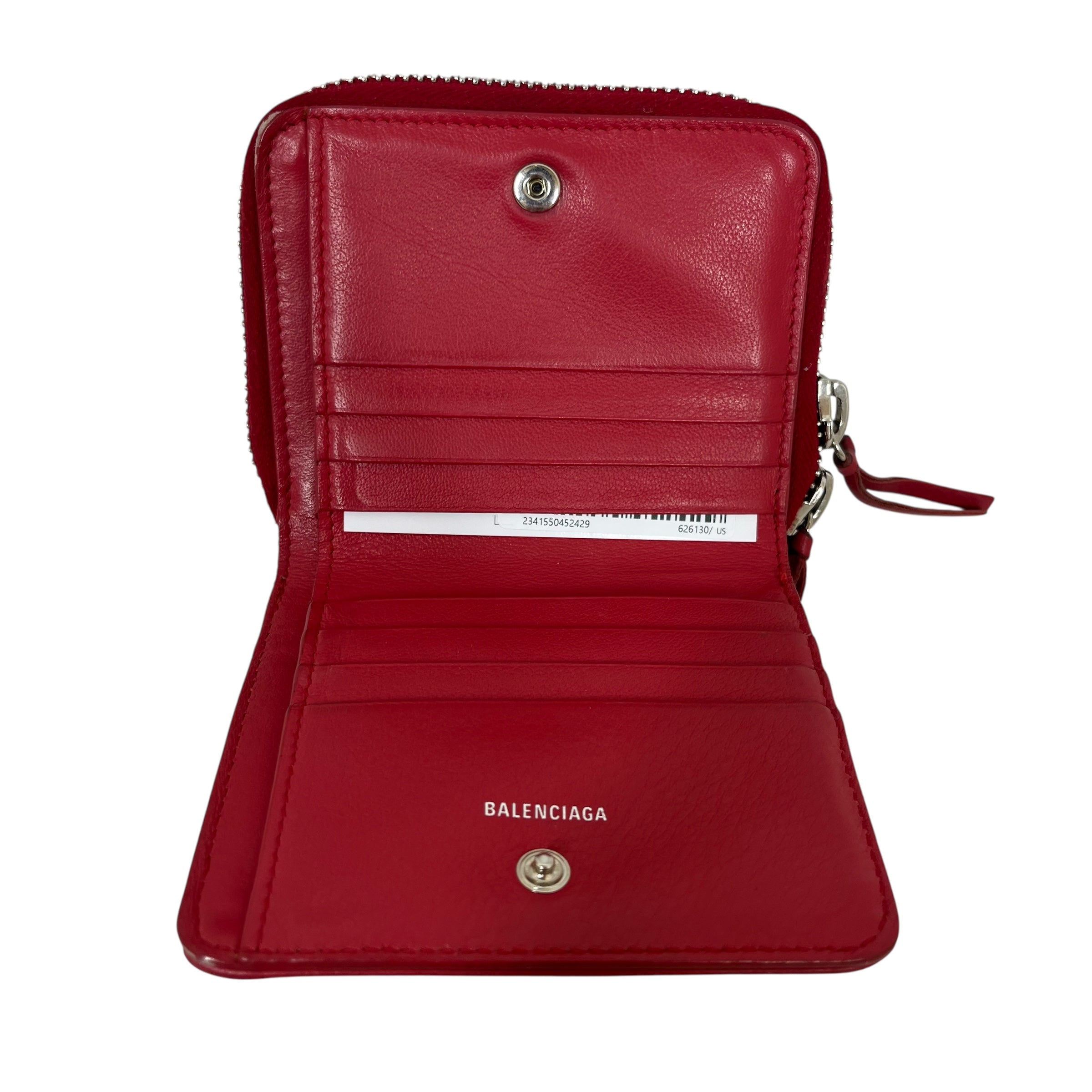 BALENCIAGA/Bifold Wallet/Leather/RED/ view 3