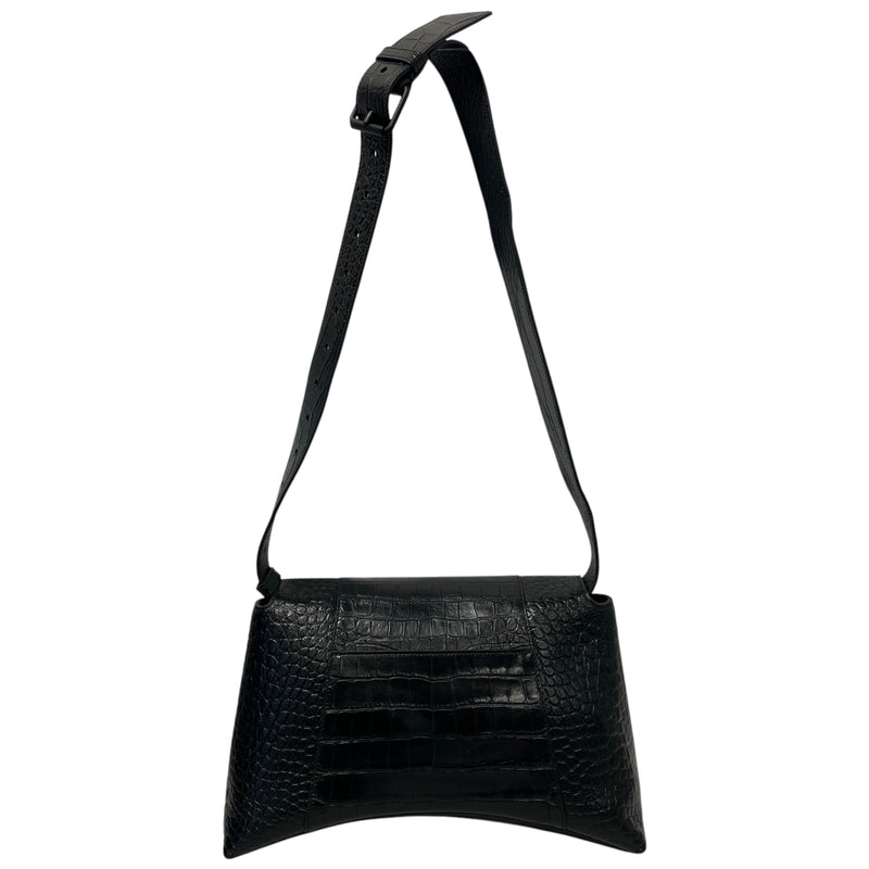 BALENCIAGA/Cross Body Bag/L/Leather/BLK/HOURGLASS