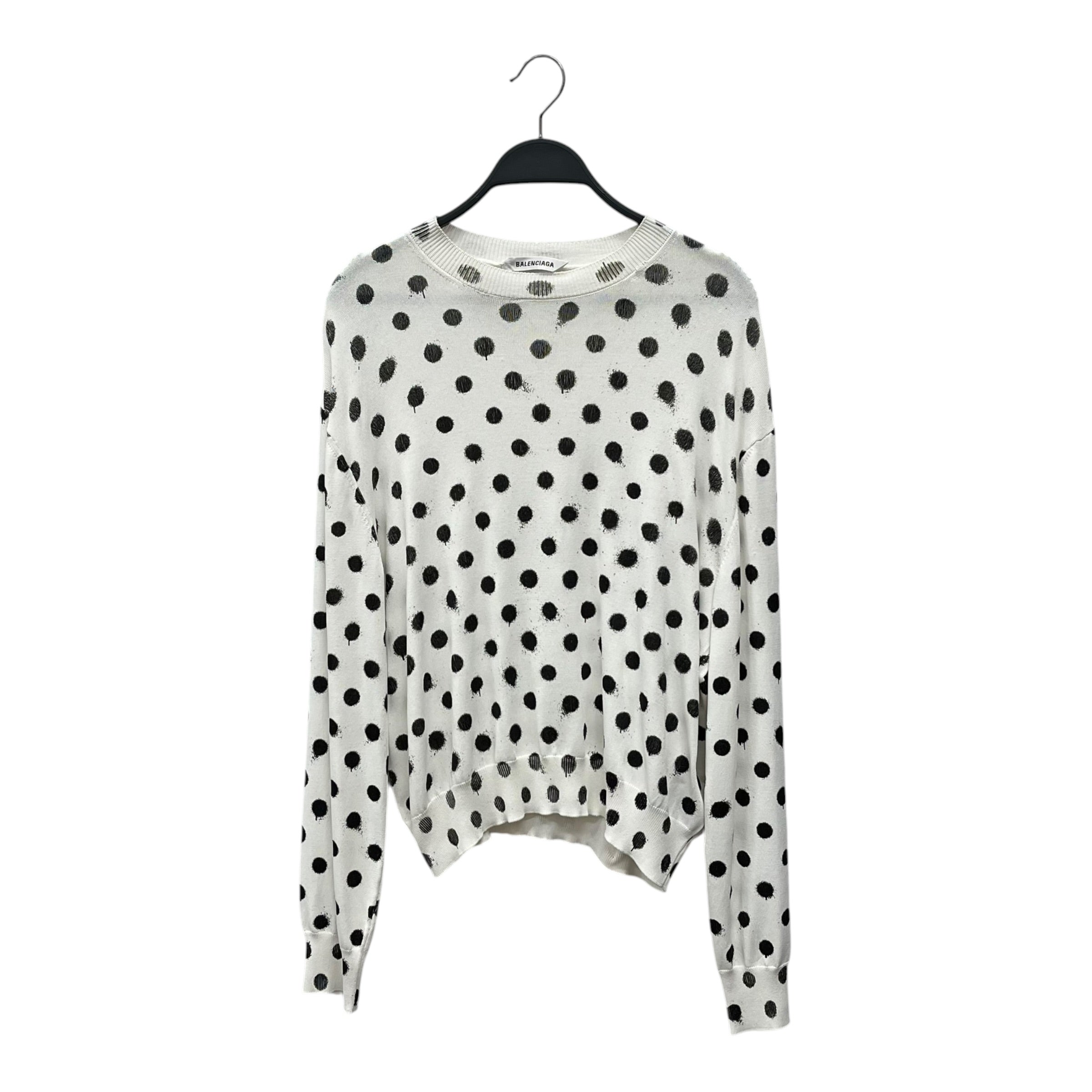 BALENCIAGA/Sweater/XS/Polka dot/Acrylic/WHT/SPRAY PAINT view 1