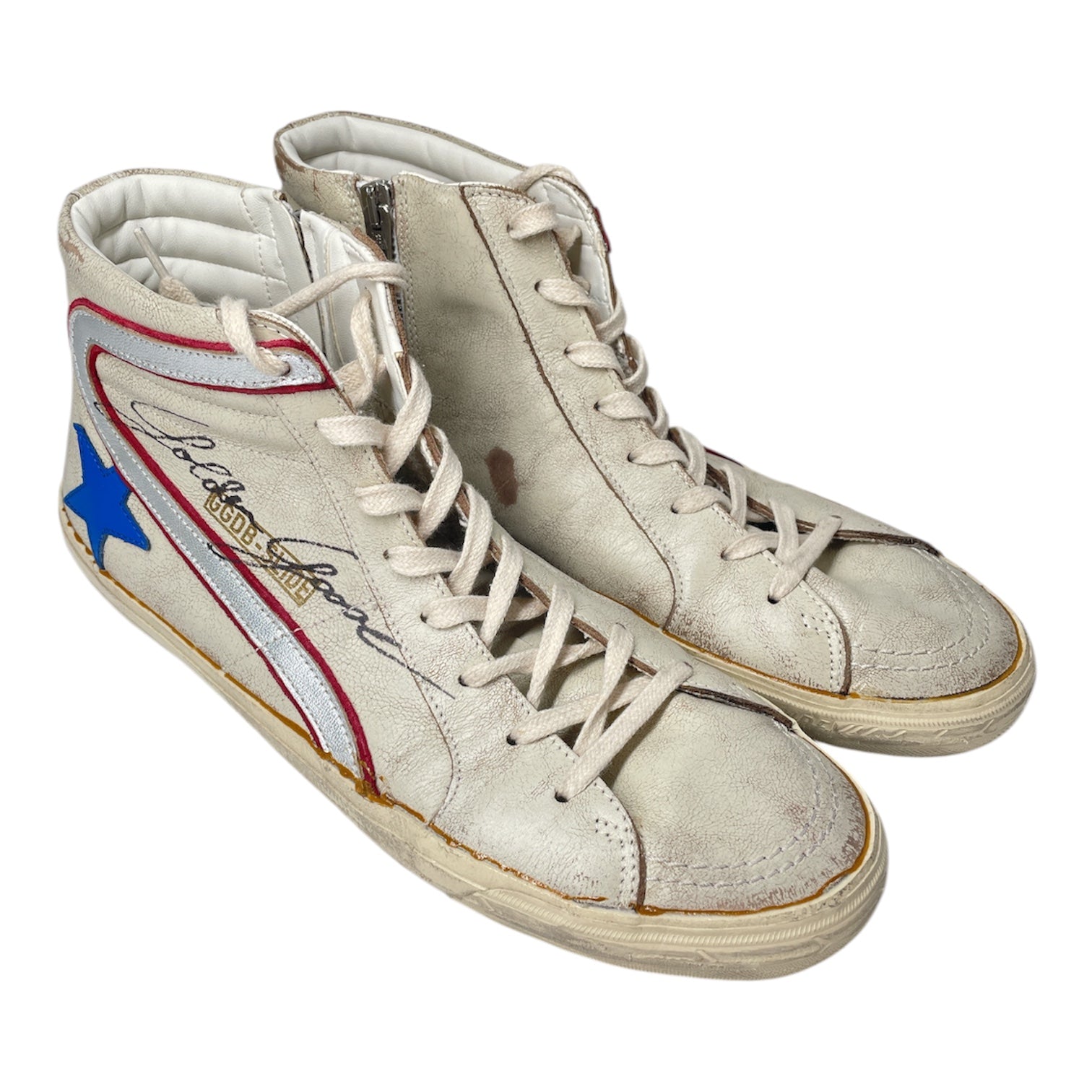 GOLDEN GOOSE/Hi-Sneakers/EU 45/Leather/WHT/SLIDE HI TOP SNEAKERS view 1