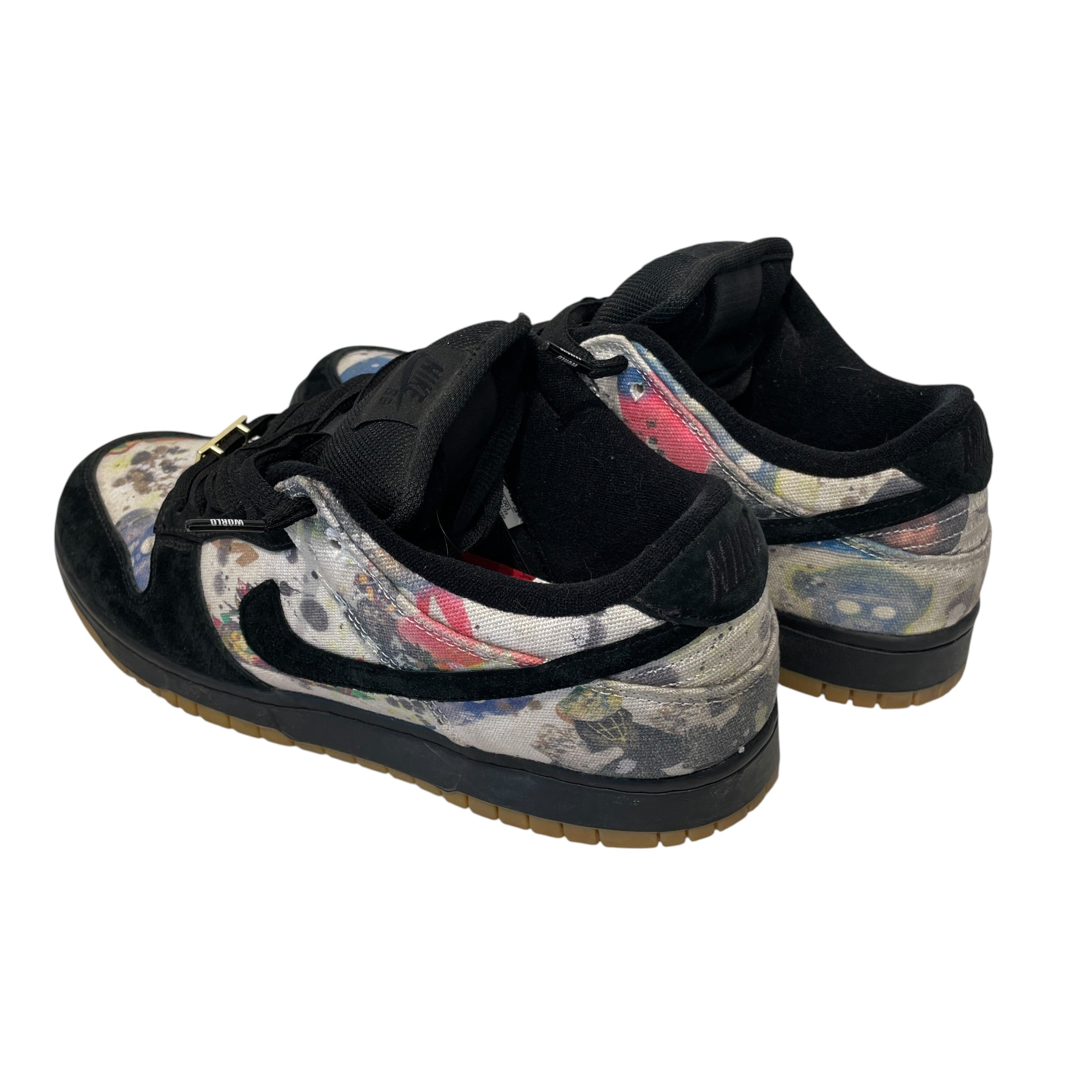 NIKE/Supreme/Low-Sneakers/US 10.5/All Over Print/Suede/BLK/RAMMELLZEE view 2