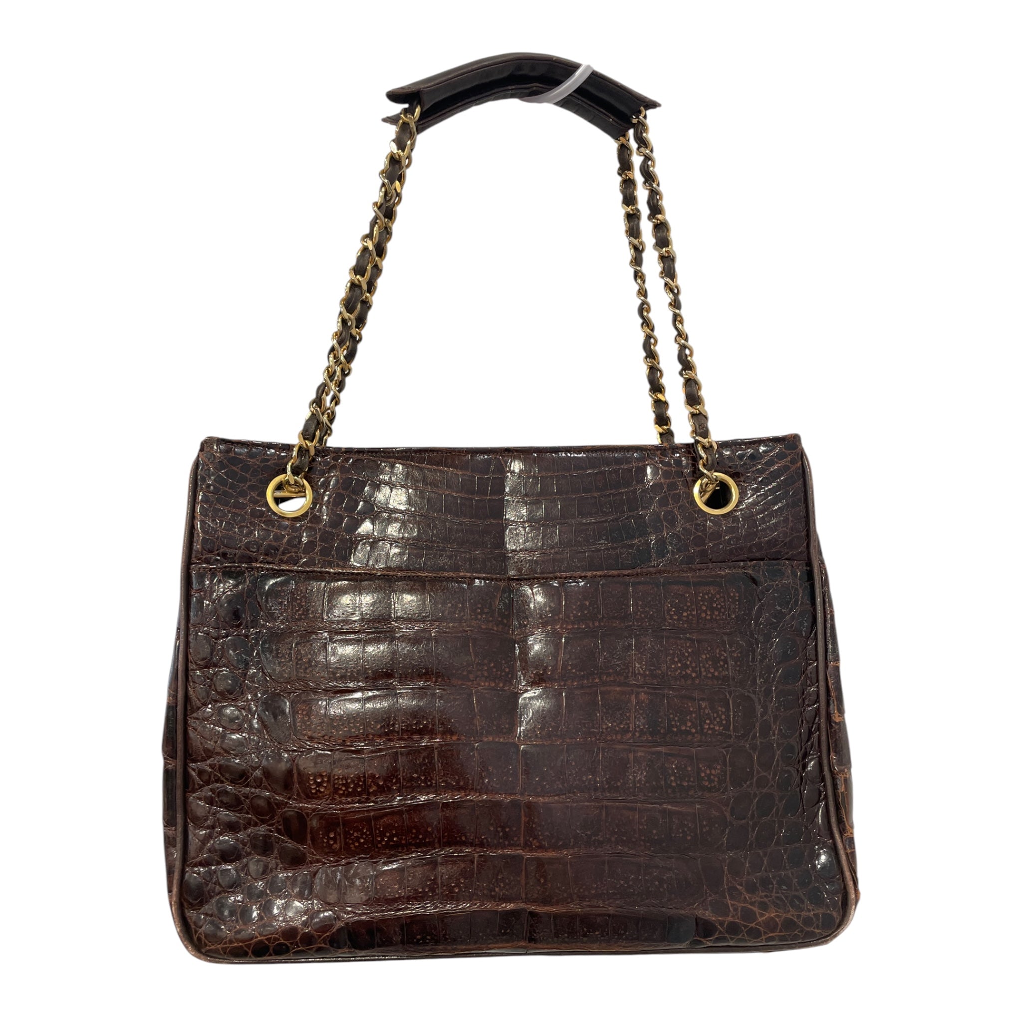 CHANEL/Tote Bag/Animal Pattern/Leather/BRW/VTG CROCODILE MEDIUM SHOPPER view 2