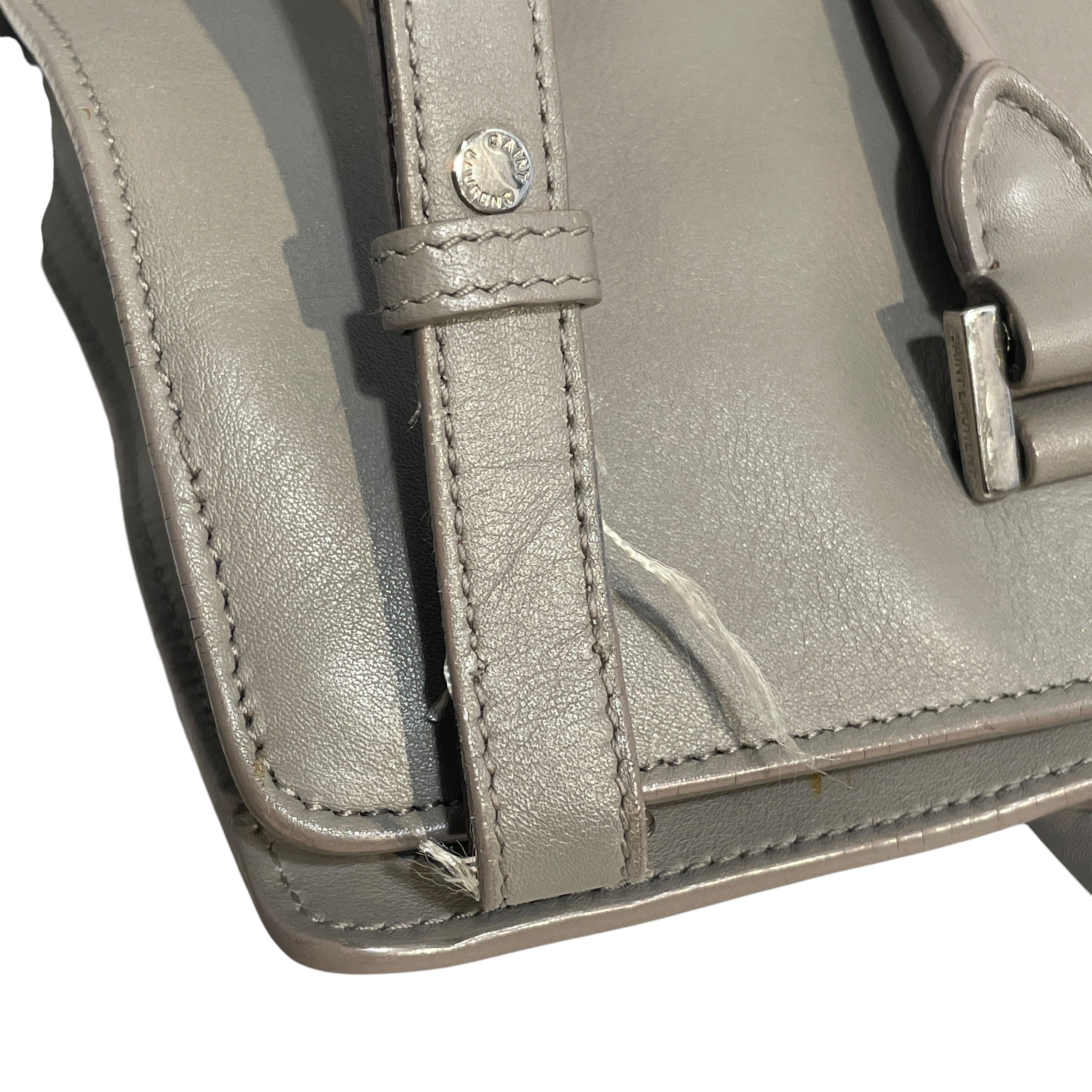YVES SAINT LAURENT/Cross Body Bag/Leather/GRY/Y Cabas view 7