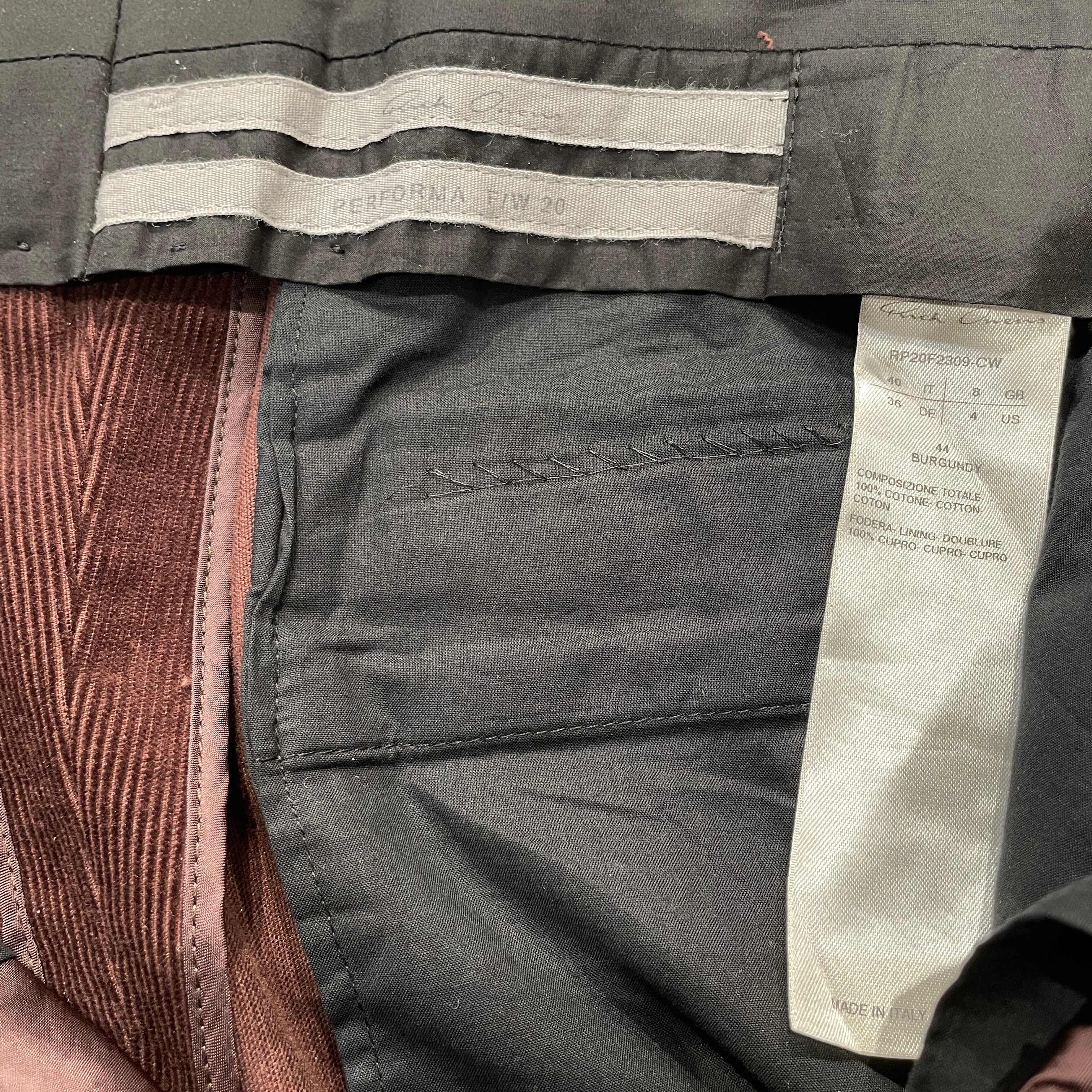 Rick Owens/Cropped Pants/4/Corduroy/BRD/ view 3