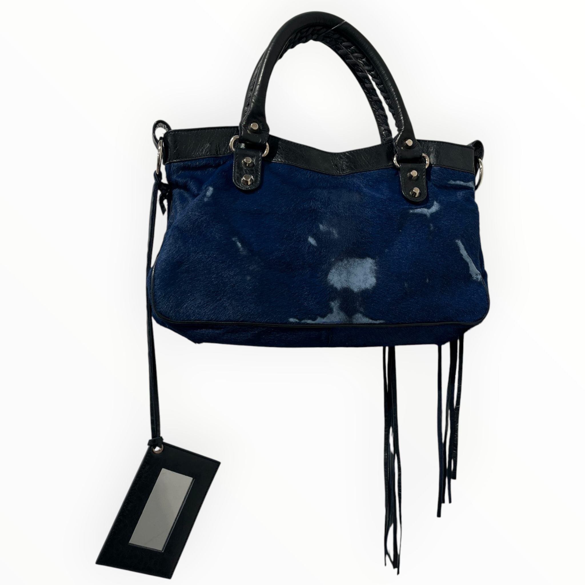 BALENCIAGA/Bag/Fur/BLU/PONY FUR MINI CITY BAG SILVER view 2