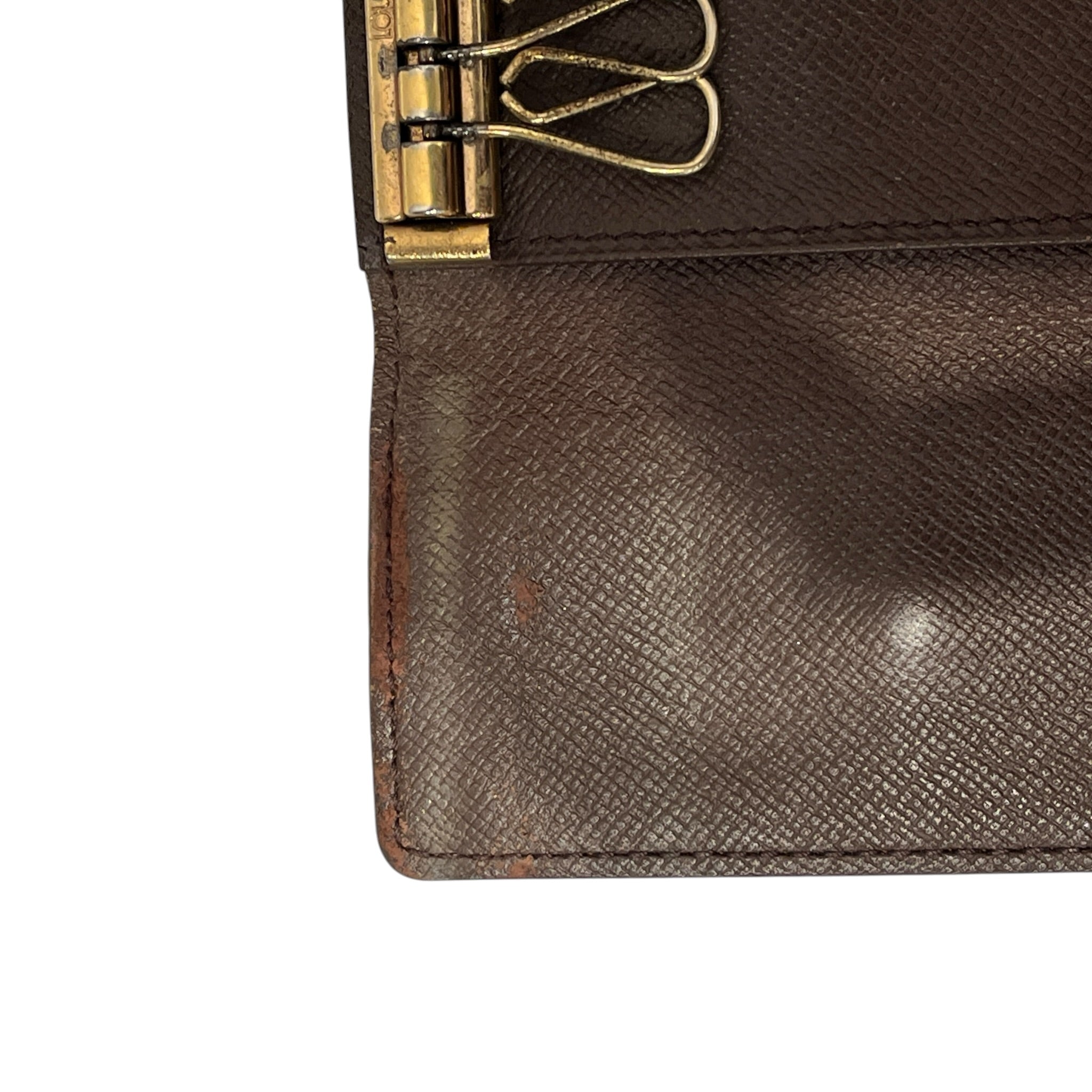 LOUIS VUITTON/Key Case/Monogram/Leather/BRW/L's/damier ebene key holder view 8