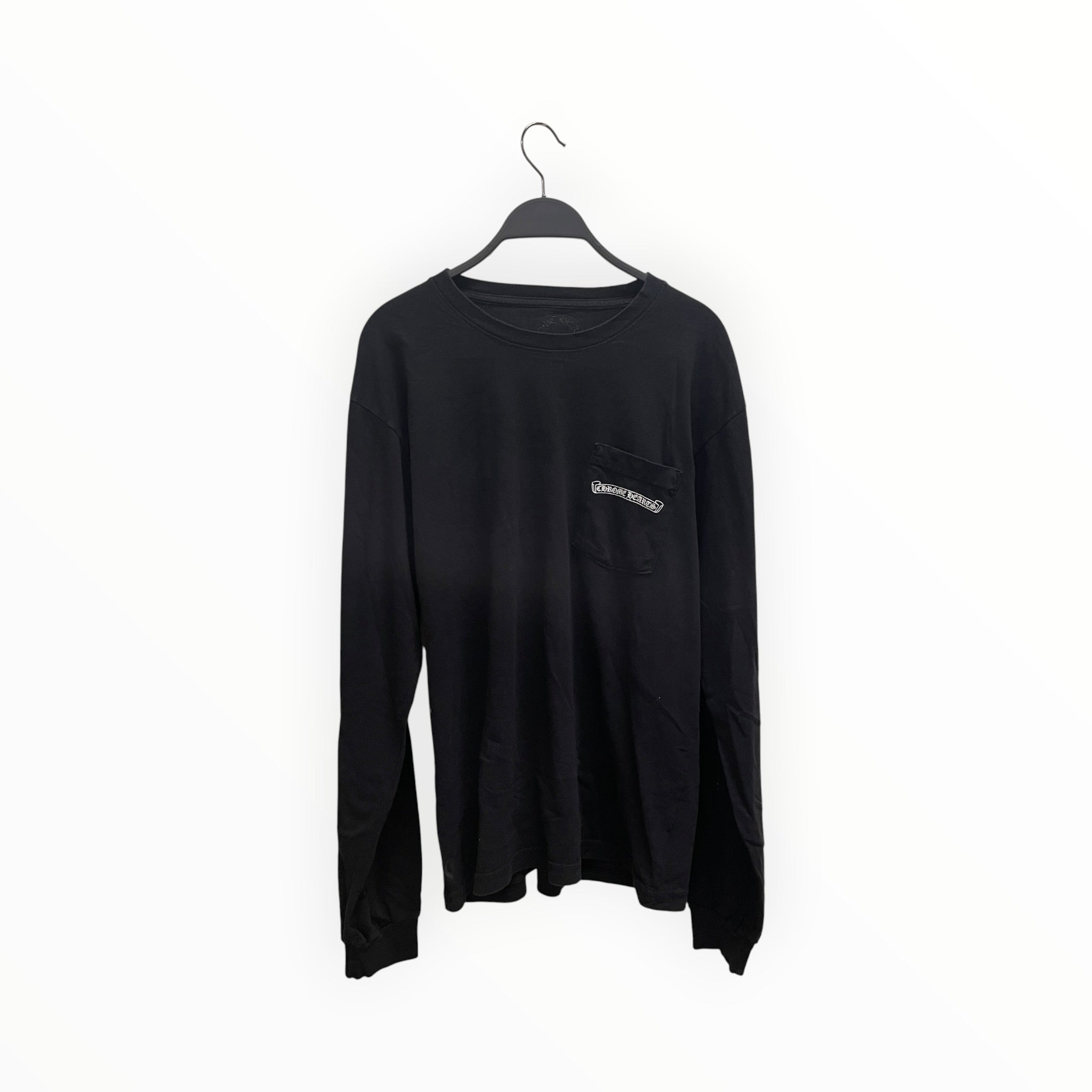 CHROME HEARTS/LS T-Shirt/L/Cotton/BLK/BACK SHOULDER LOGO view 1