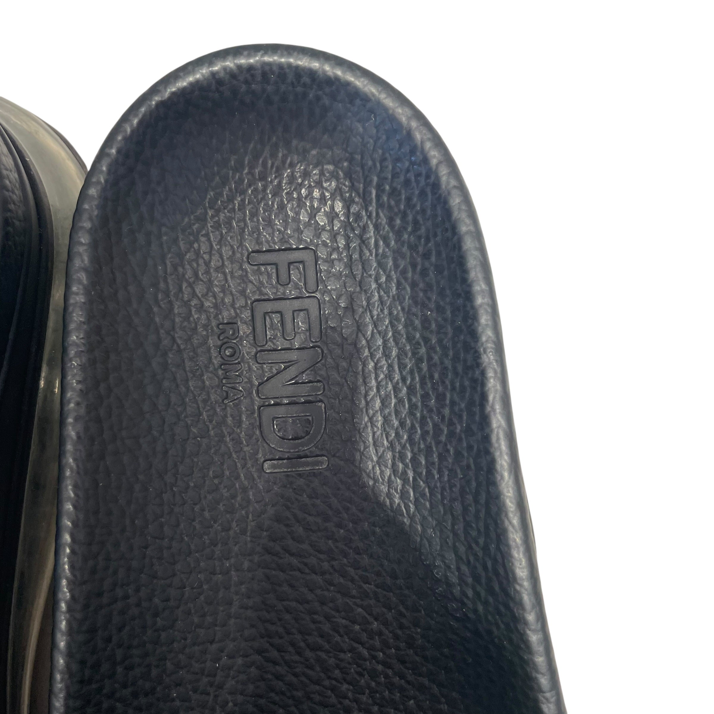 FENDI/Sandals/US 9/Suede/BLK/Fendi FF Diagonal Logo view 3