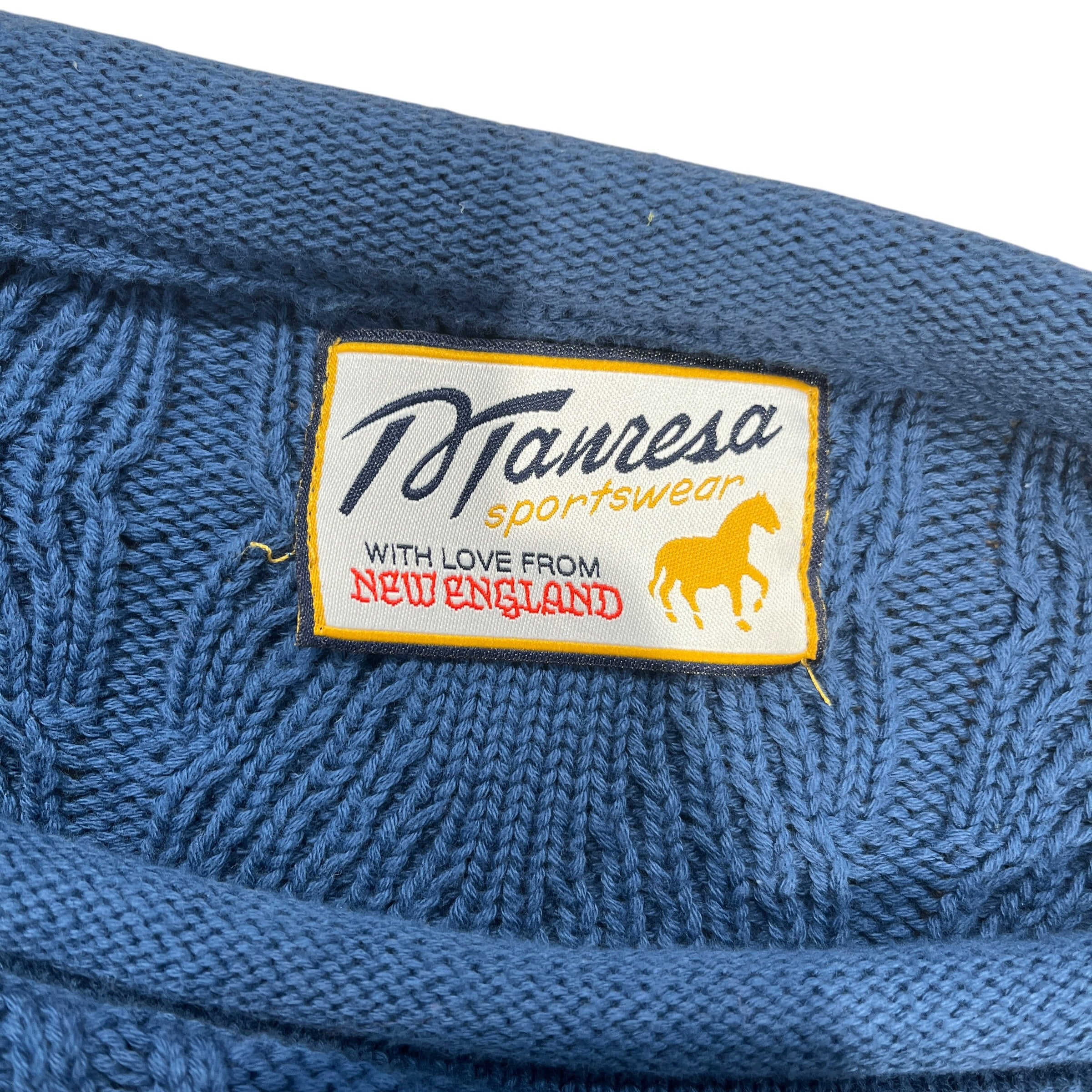 MANSERA SPORTSWEAR/Sweater/XL/Cotton/BLU/DIAMOND KNIT SWEATER view 3