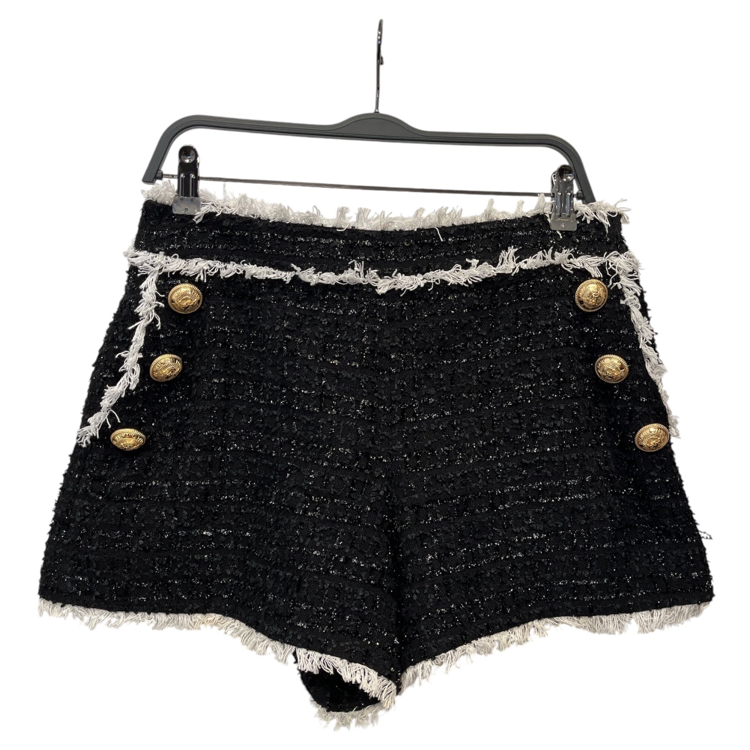 BALMAIN/Shorts/40/Cotton/BLK/TWEED SHORTS view 1