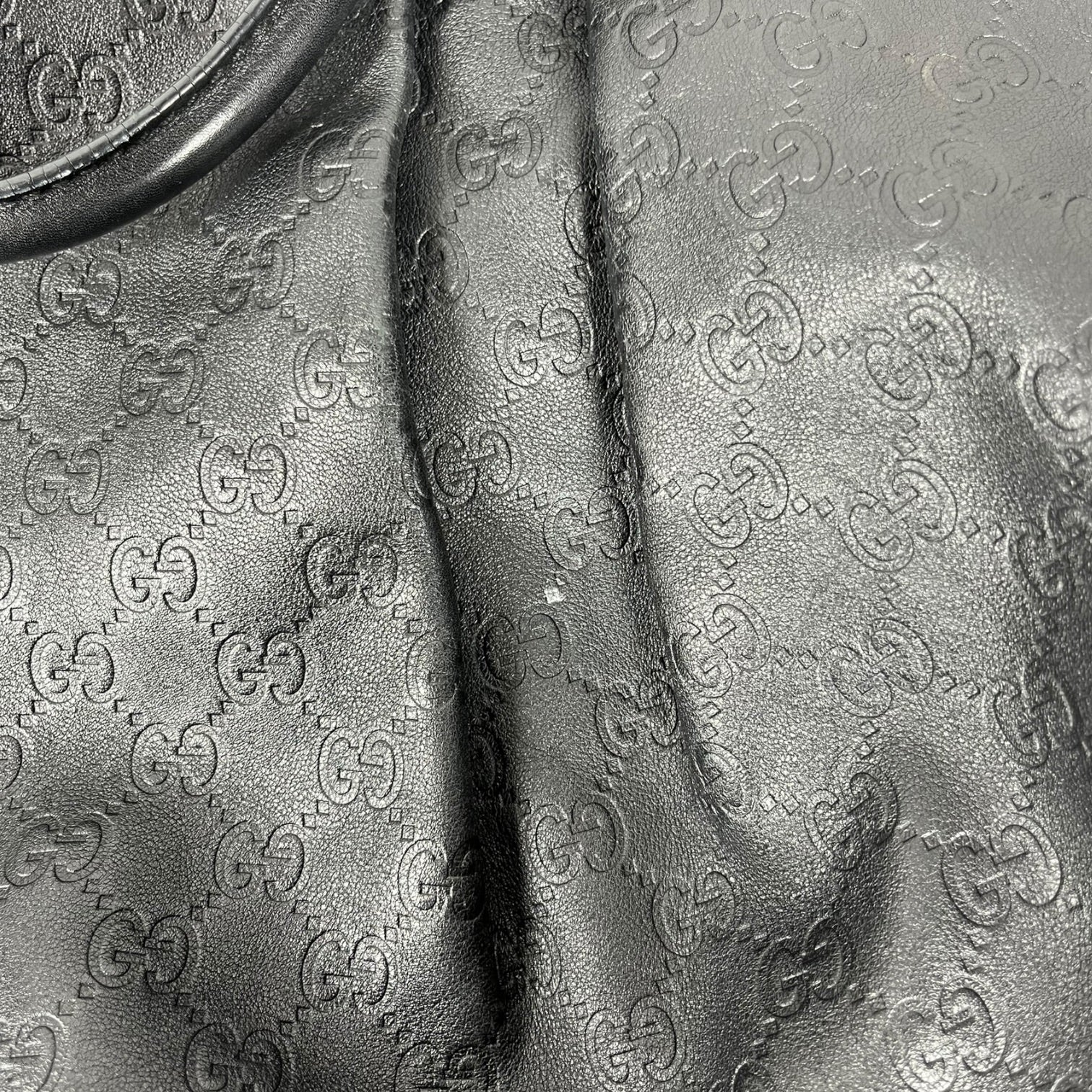 GUCCI/Hand Bag/All Over Print/Leather/BLK/GG Signature Sukey view 6