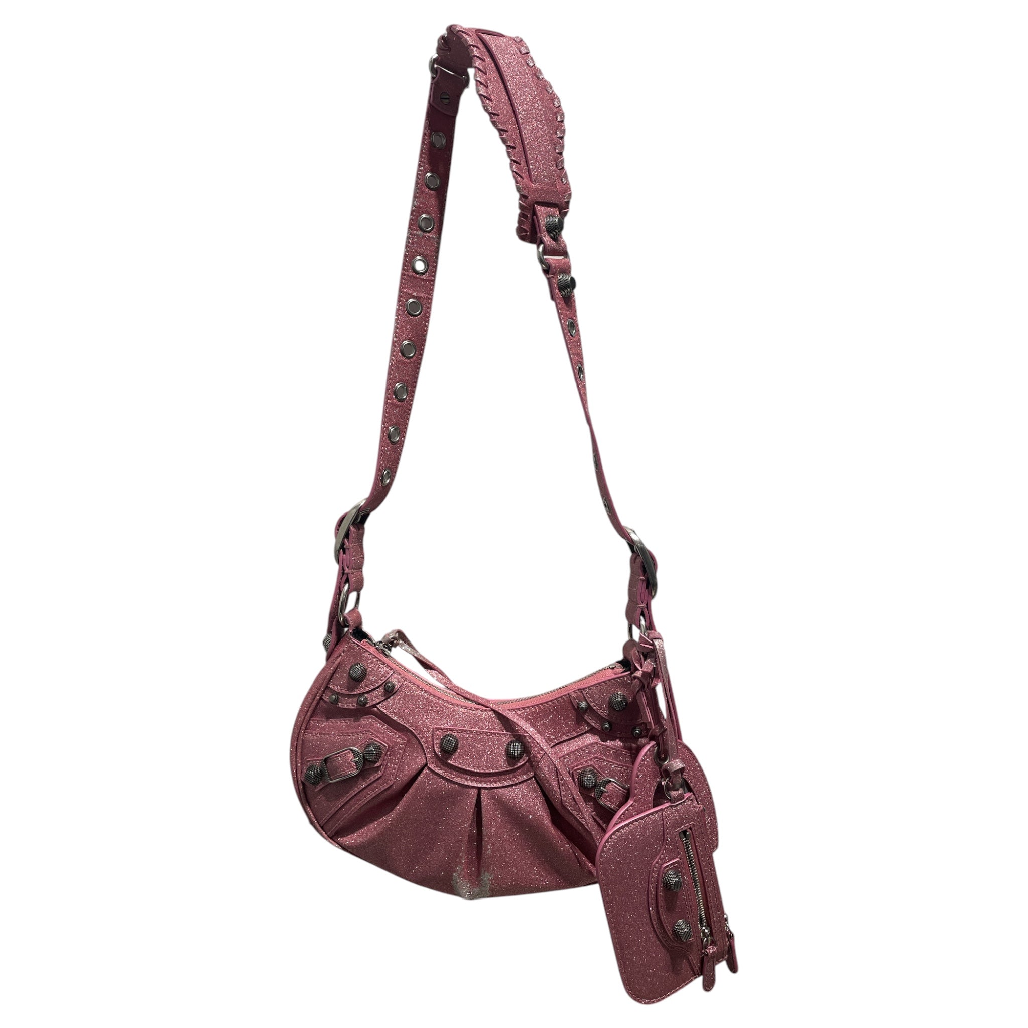 BALENCIAGA/Cross Body Bag/Glitter/Leather/PNK/LE CAGOLE  SHOULDER BAG view 1
