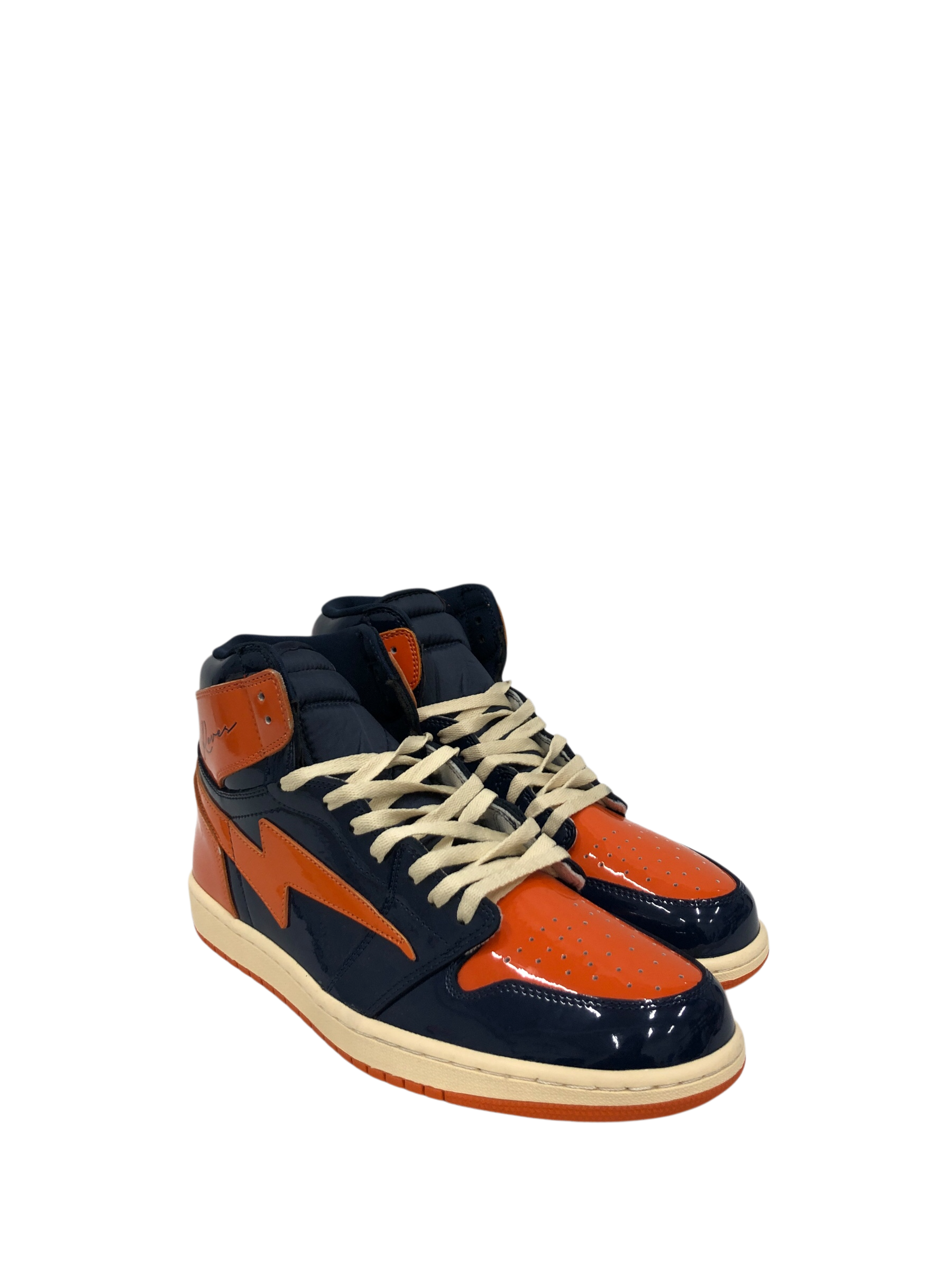 KIY/Hi-Sneakers/US 13/Polyester/BLU/U-Tip/Orange/Blue view 1