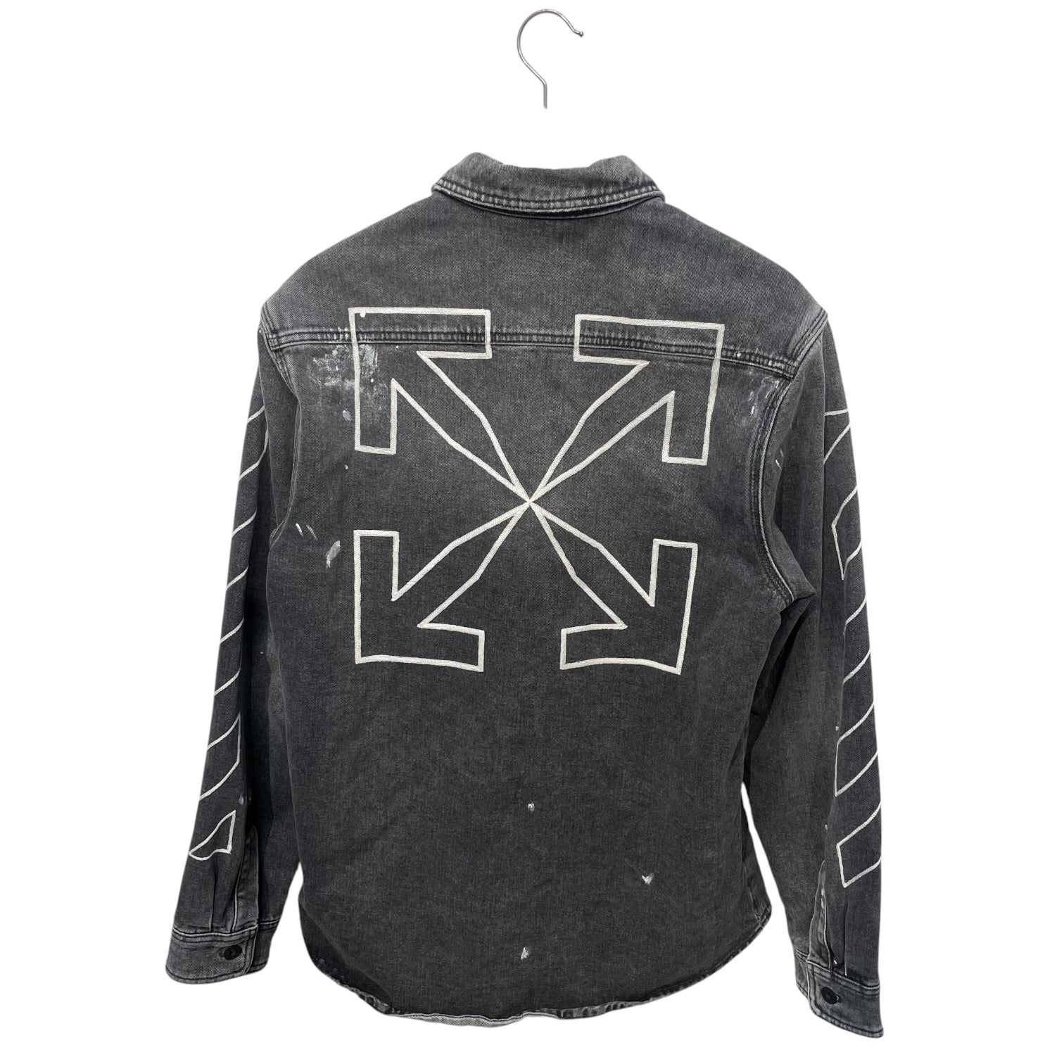 OFF-WHITE/Denim Jkt/XL/Denim/GRY/diagonal stripe shirt jacket view 2