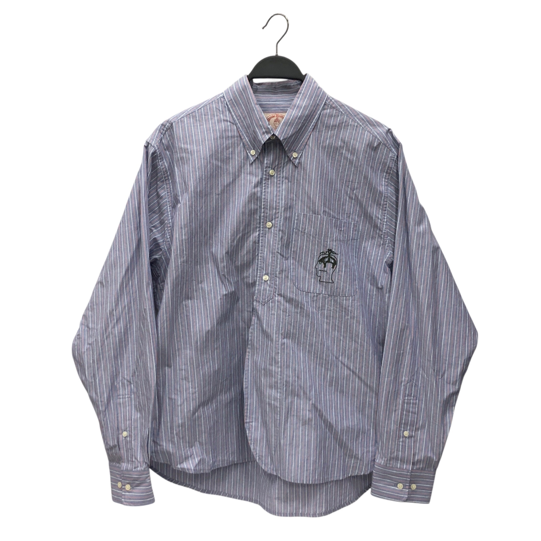 Brain Dead/BROOKS BROTHERS/LS Shirt/M/Cotton/BLU/Stripe/ view 1