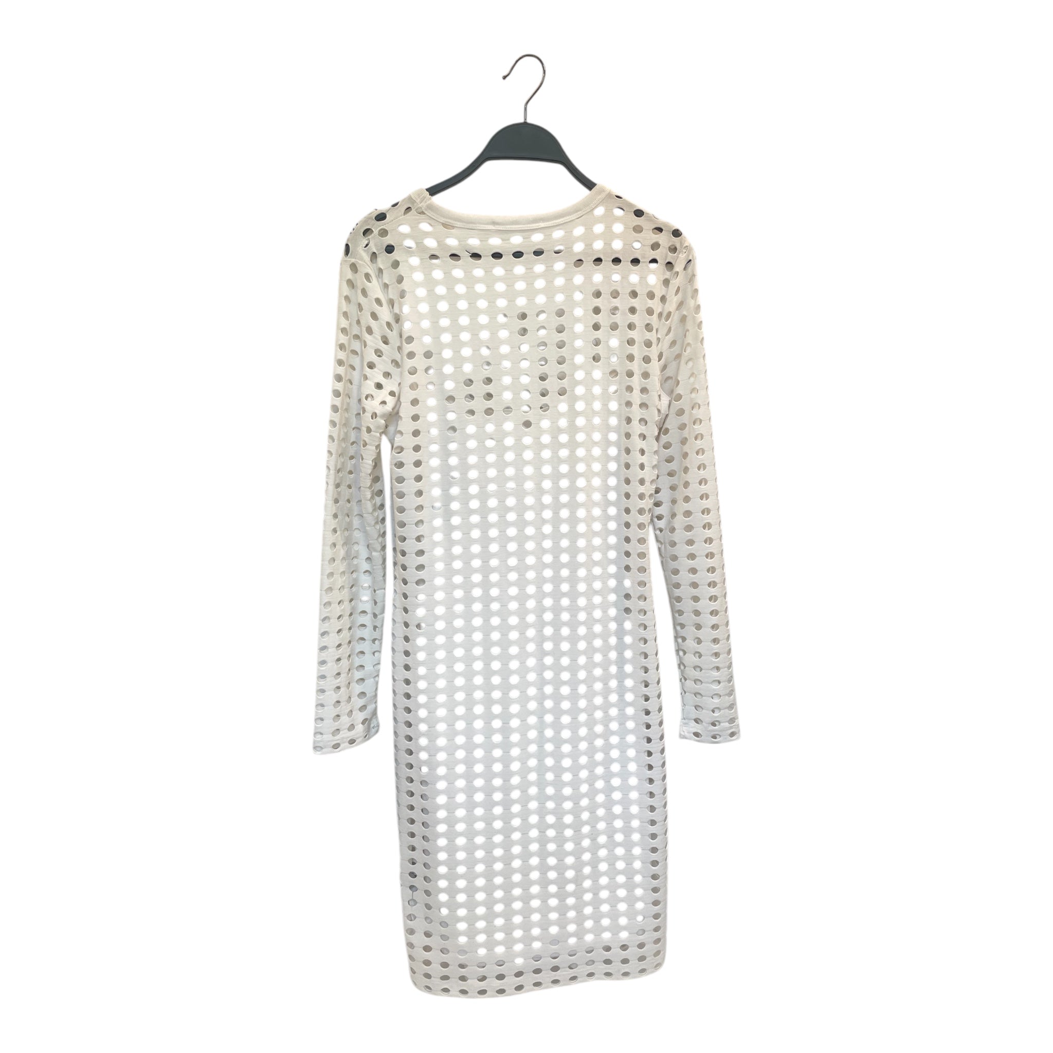 T by ALEXANDER WANG/LS Dress/S/Cotton/WHT/CIRCURAL CUTOUT/LONG/SLIM view 2