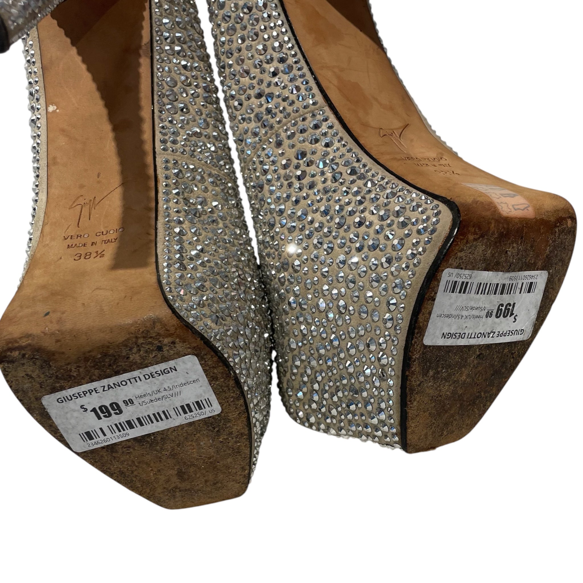 GIUSEPPE ZANOTTI DESIGN/Heels/UK 4.5/Iridescent/Suede/SLV/ view 4