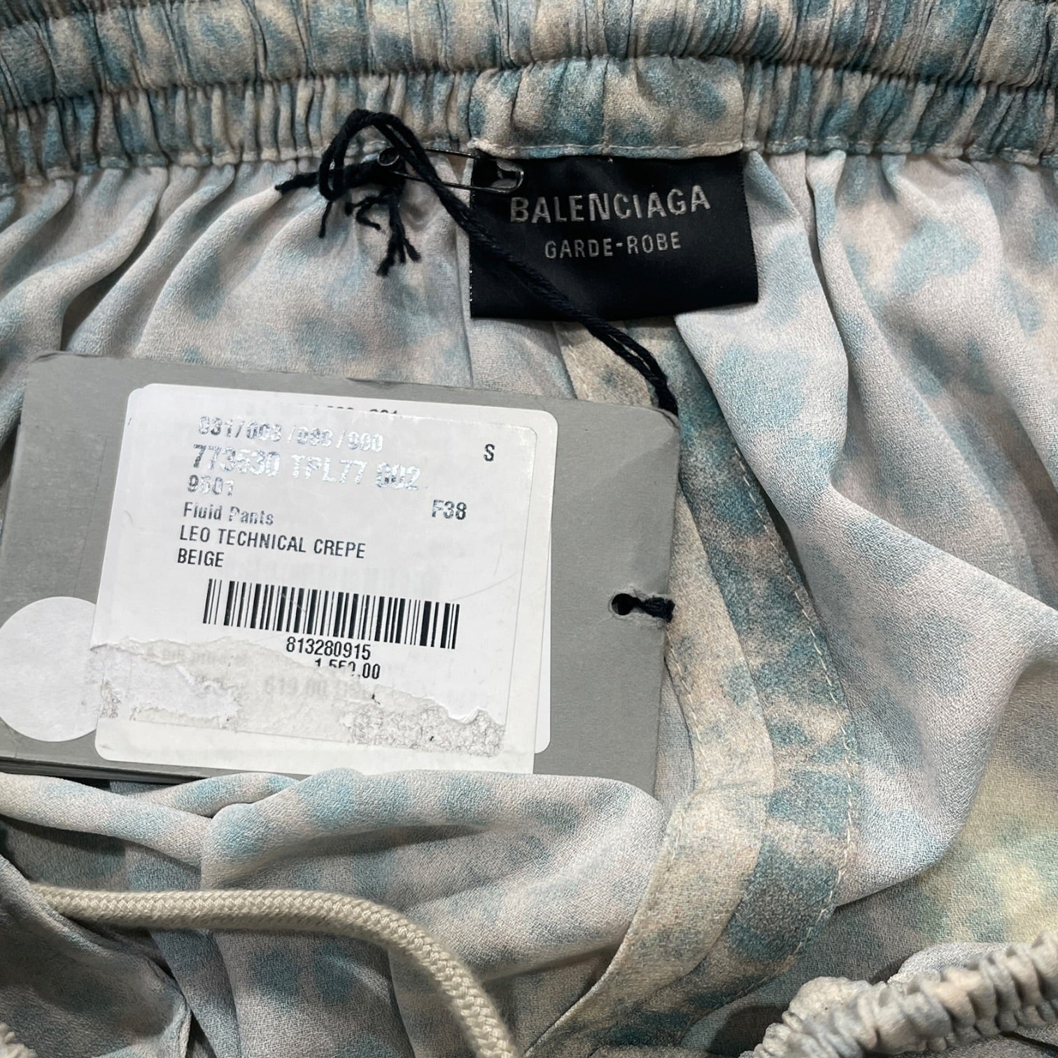 BALENCIAGA/Wide Leg Pants/38/Leopard/Polyester/BLU/FLUID SWEATPANTS view 3