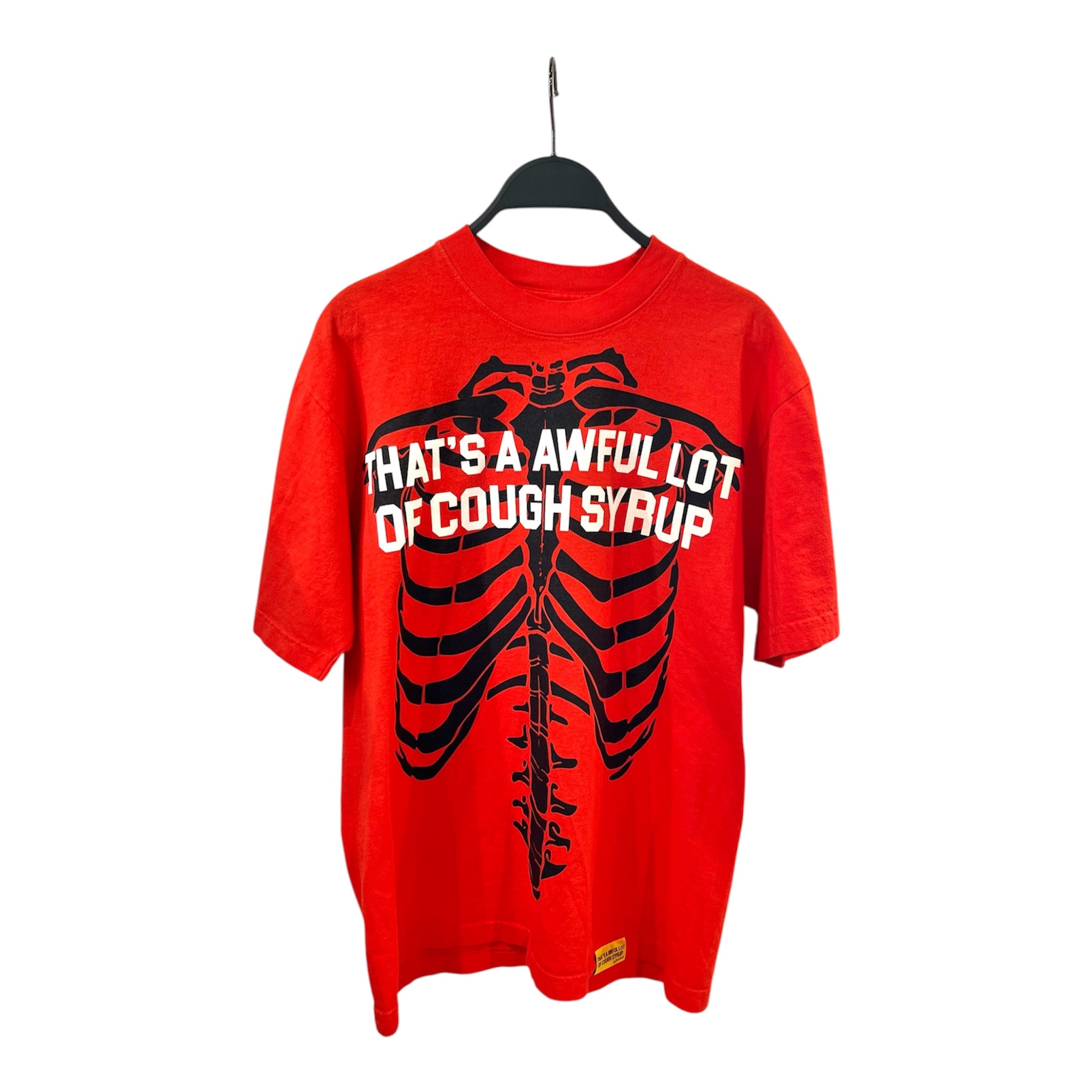 That's a Awful Lot of Cough Syrup/T-Shirt/S/Cotton/RED/All Over Print/SKELETON PRINT AOP view 1