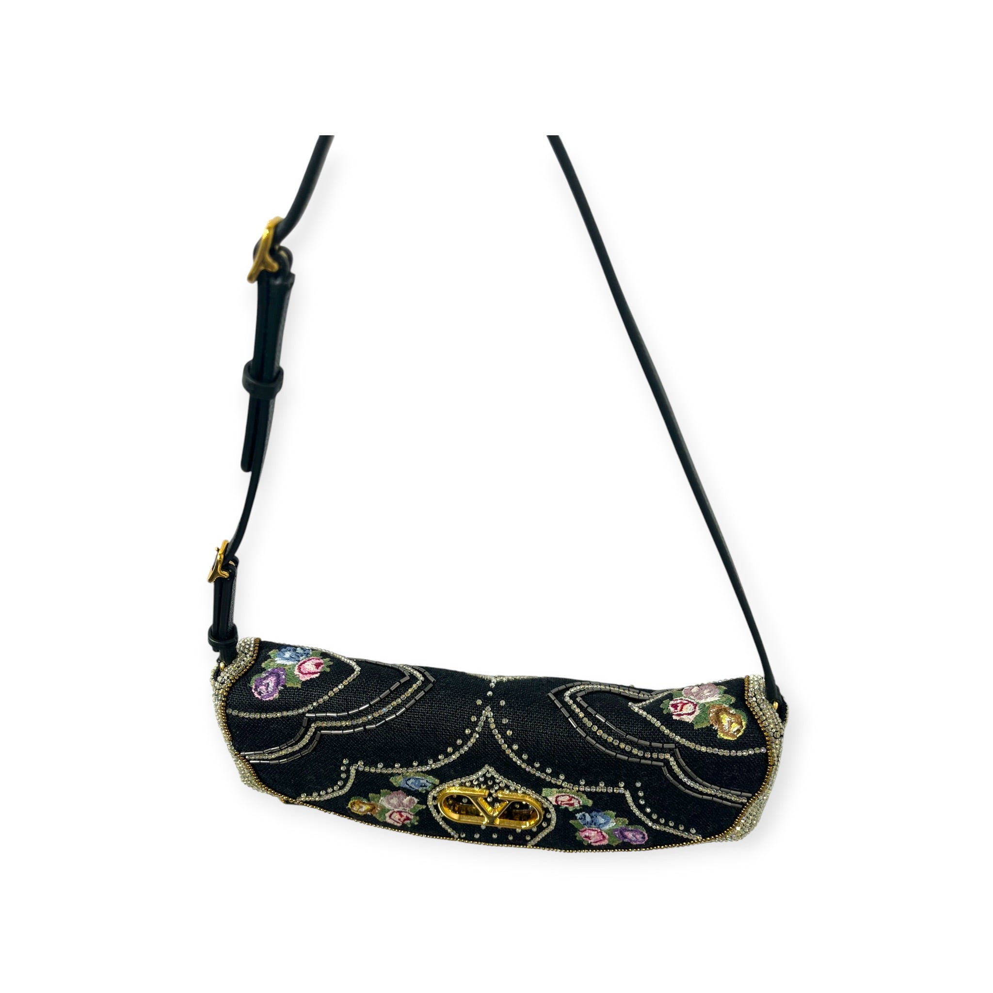 VALENTINO GARAVANI/Bag/BLK/DEVAIN SMALL EMBROIDERED BAG view 6