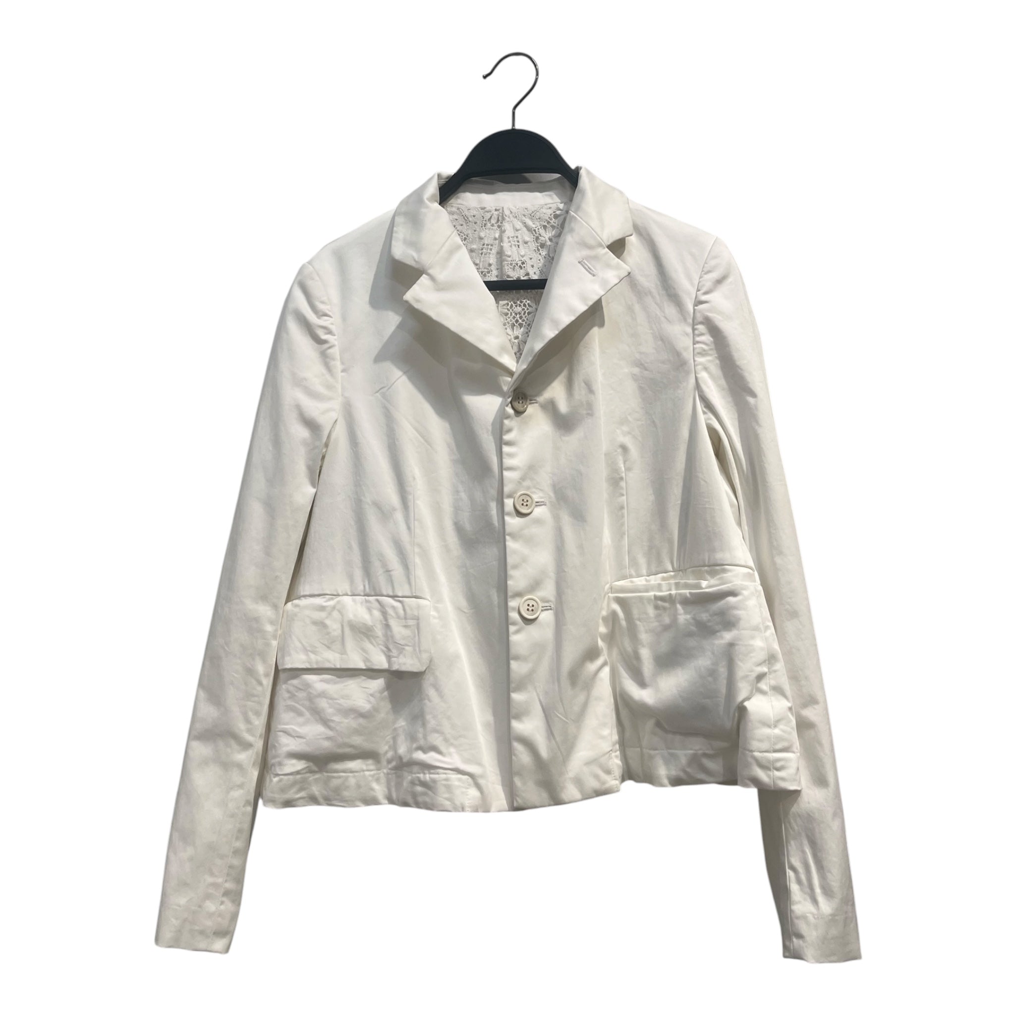 COMME des GARCONS/Tailored Jkt/Cotton/WHT/WHITE LACE TAILORED JACKET view 1