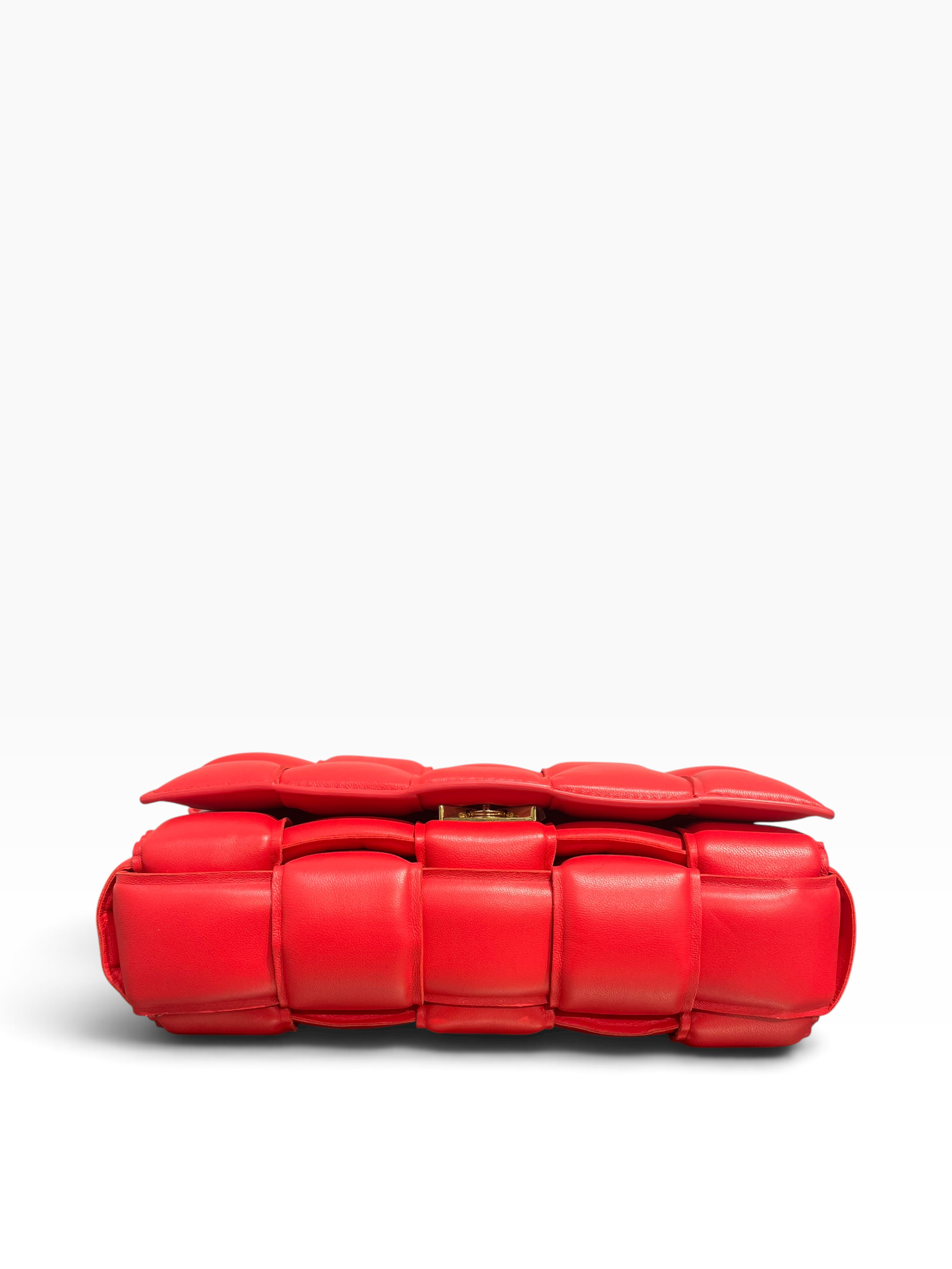 BOTTEGA VENETA/Cross Body Bag/Leather/RED/INTRECCIATO PADDED CASSETTE view 3