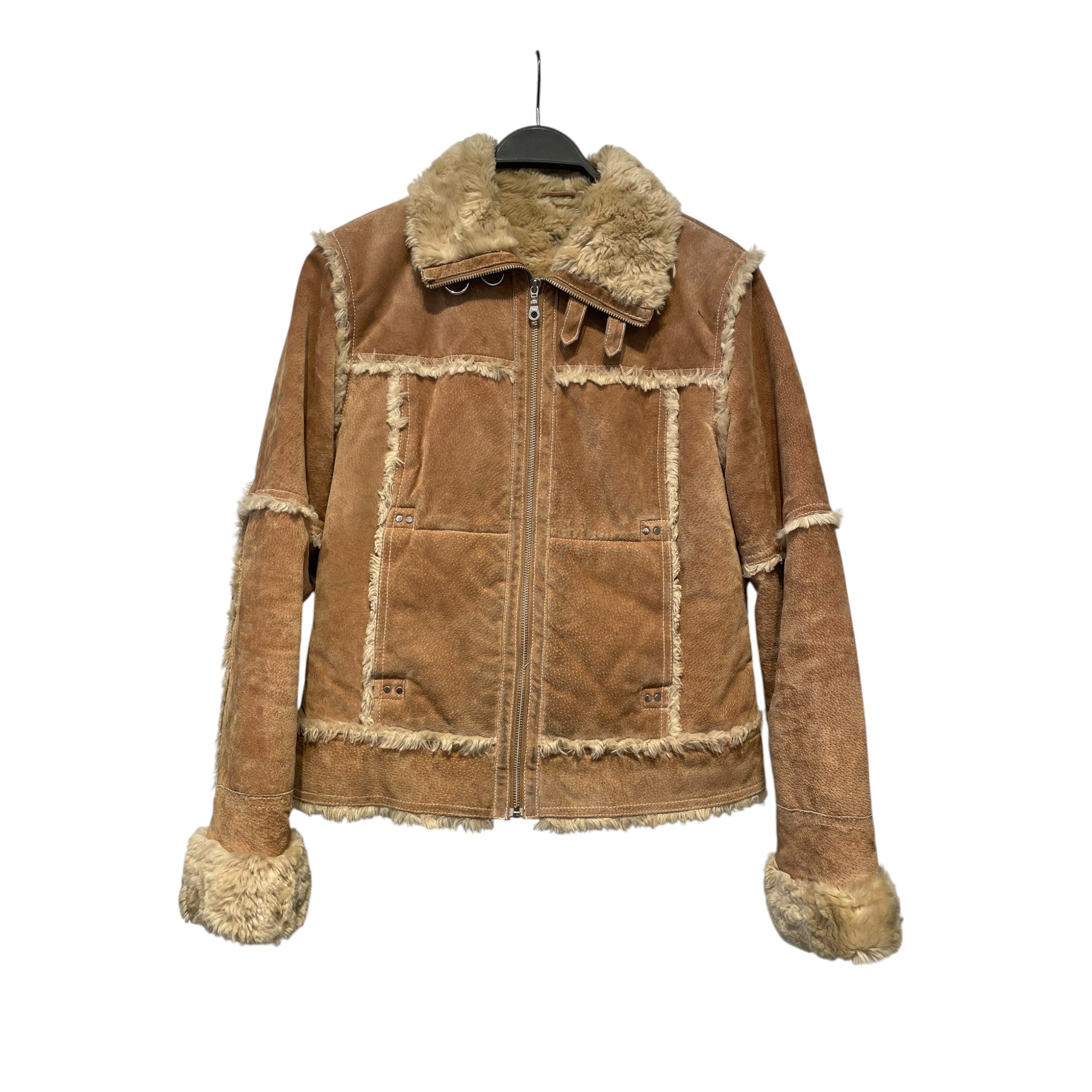 Vintage/Riders Jkt (W)/M/Leather/BEG/fur lined view 1