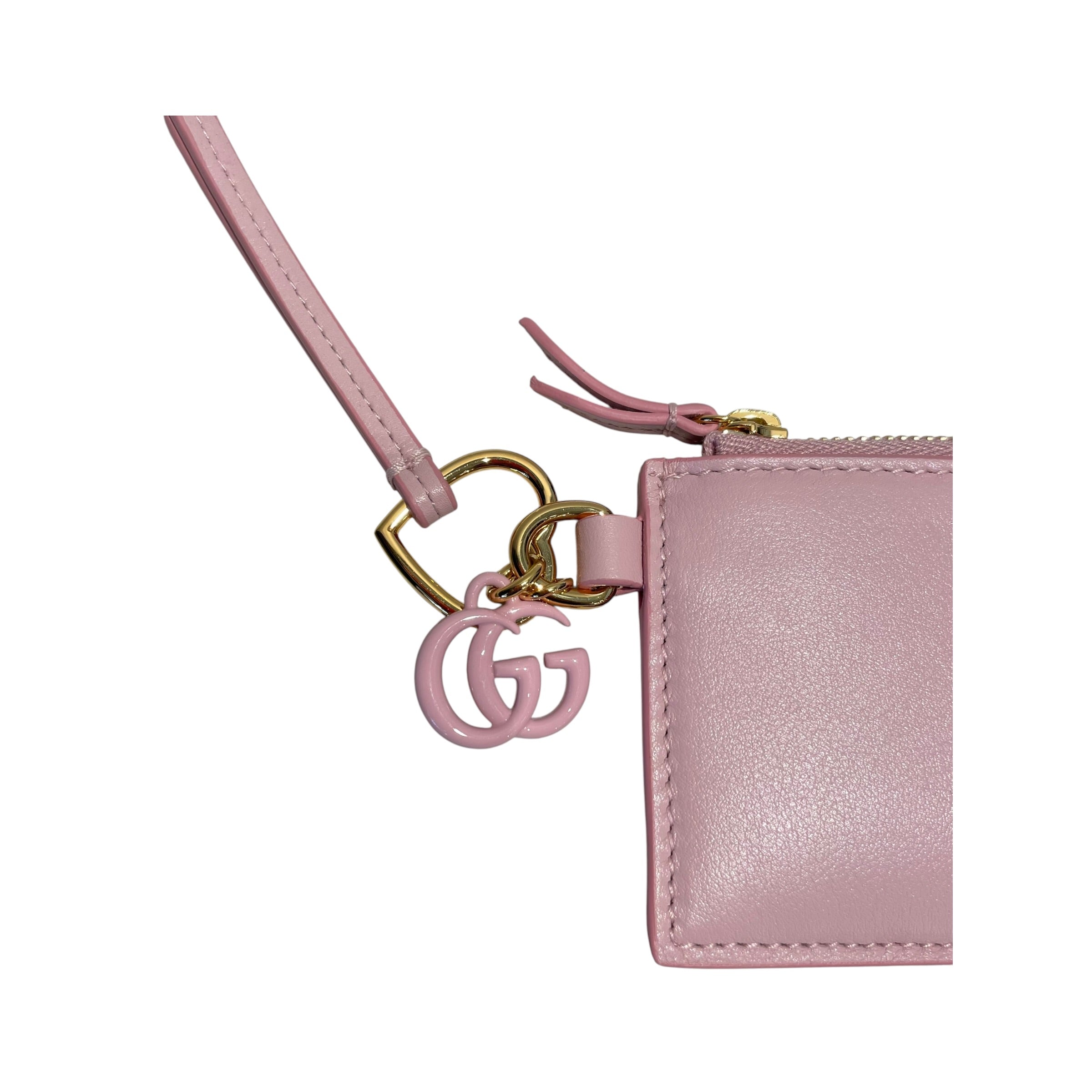 GUCCI/Card Case/Leather/PNK/L's/Double G Charm Card Case view 3