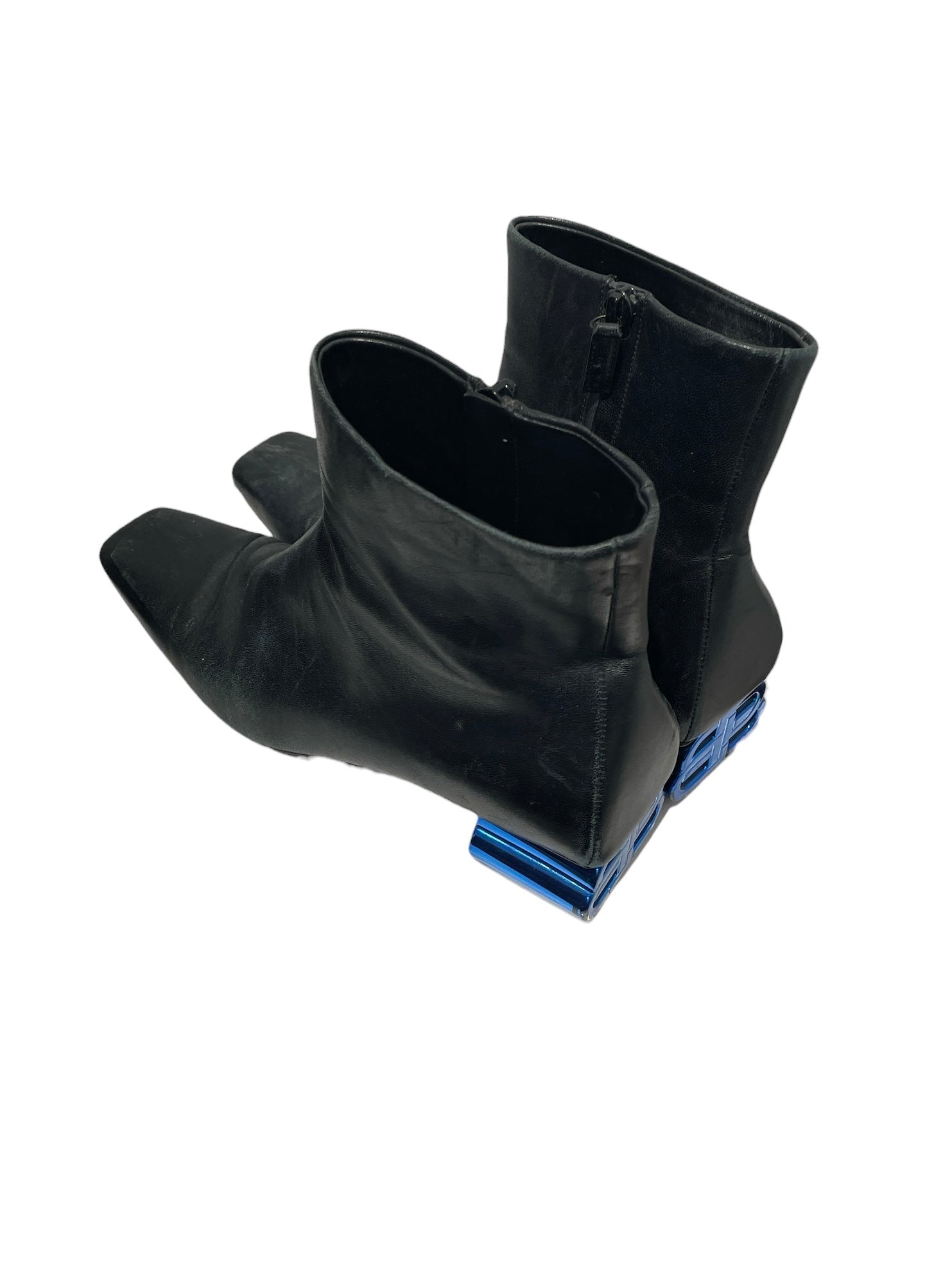 BALENCIAGA/Heels/EU 36/Leather/BLK/blue bb heel view 2