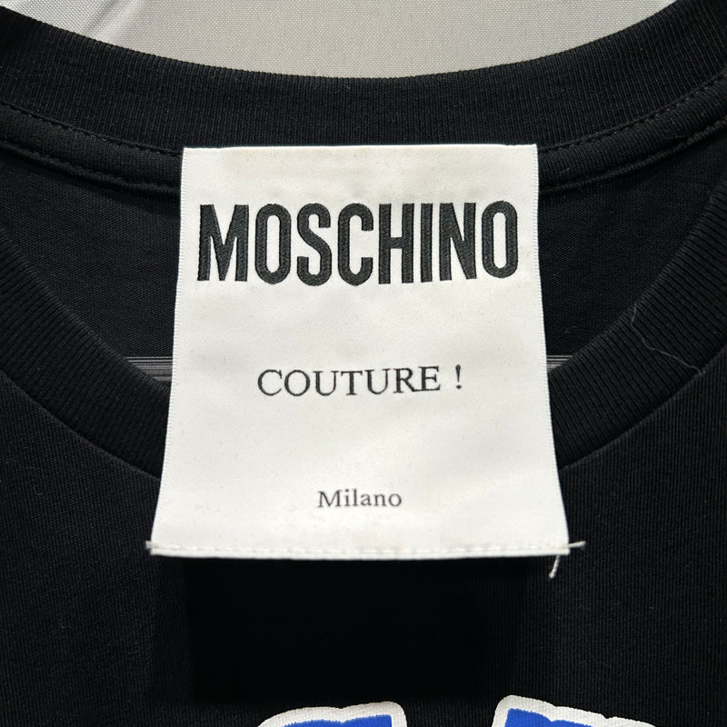 MOSCHINO/Camisole/34/Graphic/Cotton/BLK/CHARACTER LOGO TIE UP SIDES