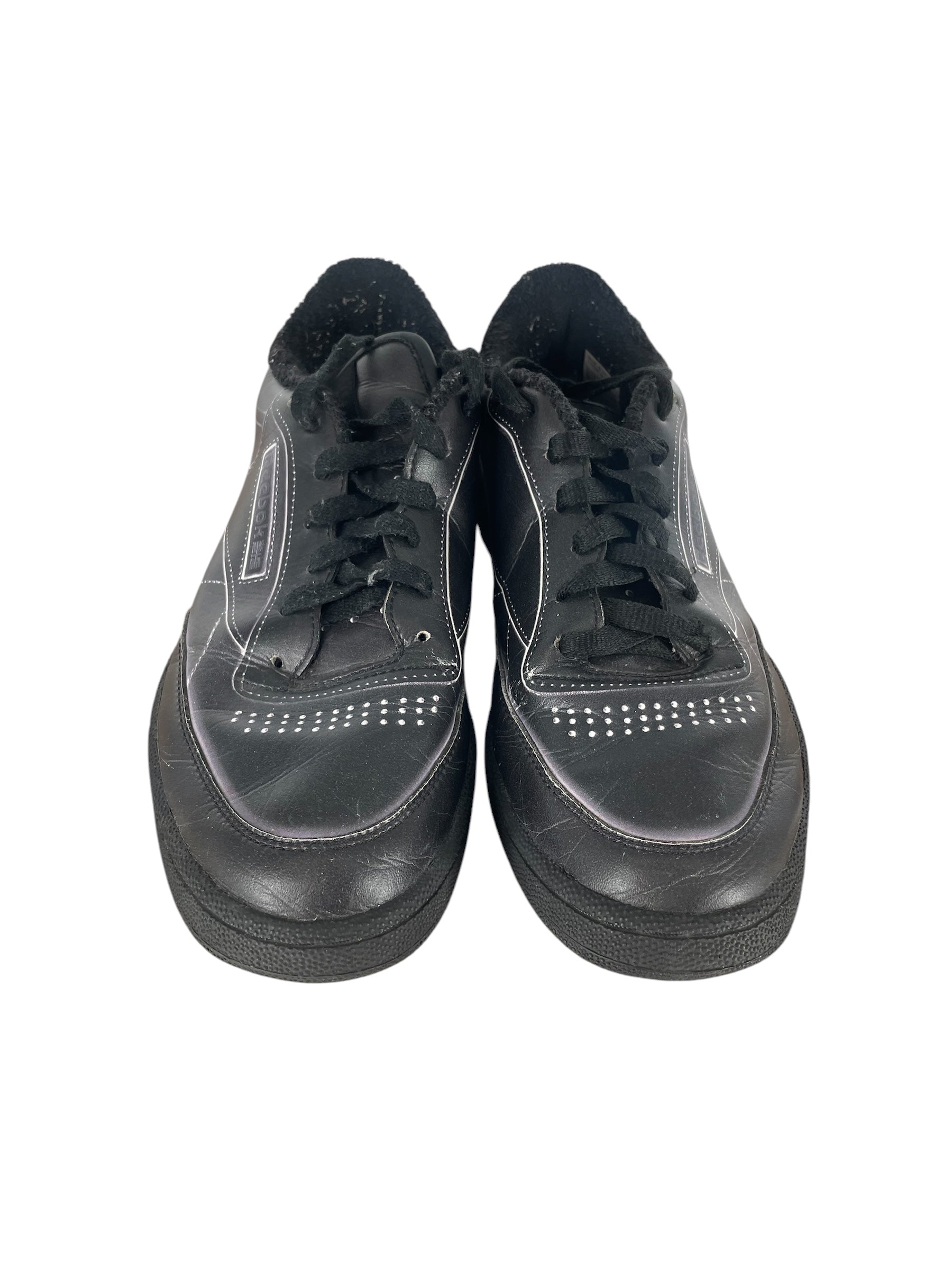 Reebok/Maison Margiela/Low-Sneakers/US 8.5/Border/Leather/BLK/CLUB C TROMP L'OEIL view 4