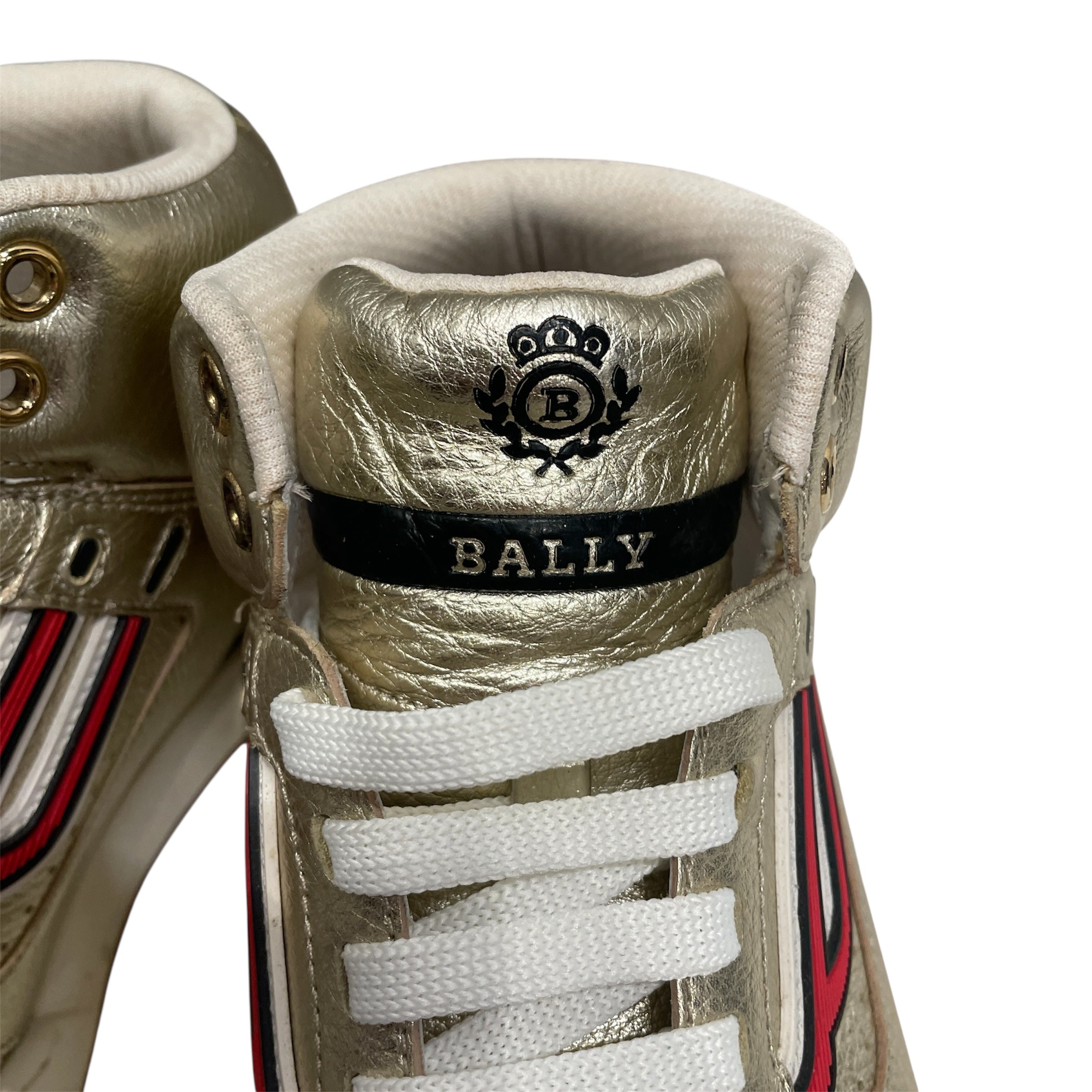 BALLY/Hi-Sneakers/US 6.5/Leather/GLD/KING METALLIC/RED DETAIL view 4