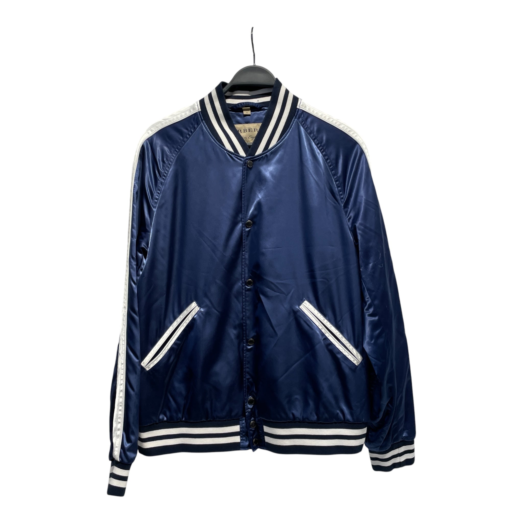 BURBERRY LONDON/Jacket/54/Nylon/NVY/BLUE SATIN BOMBER view 1