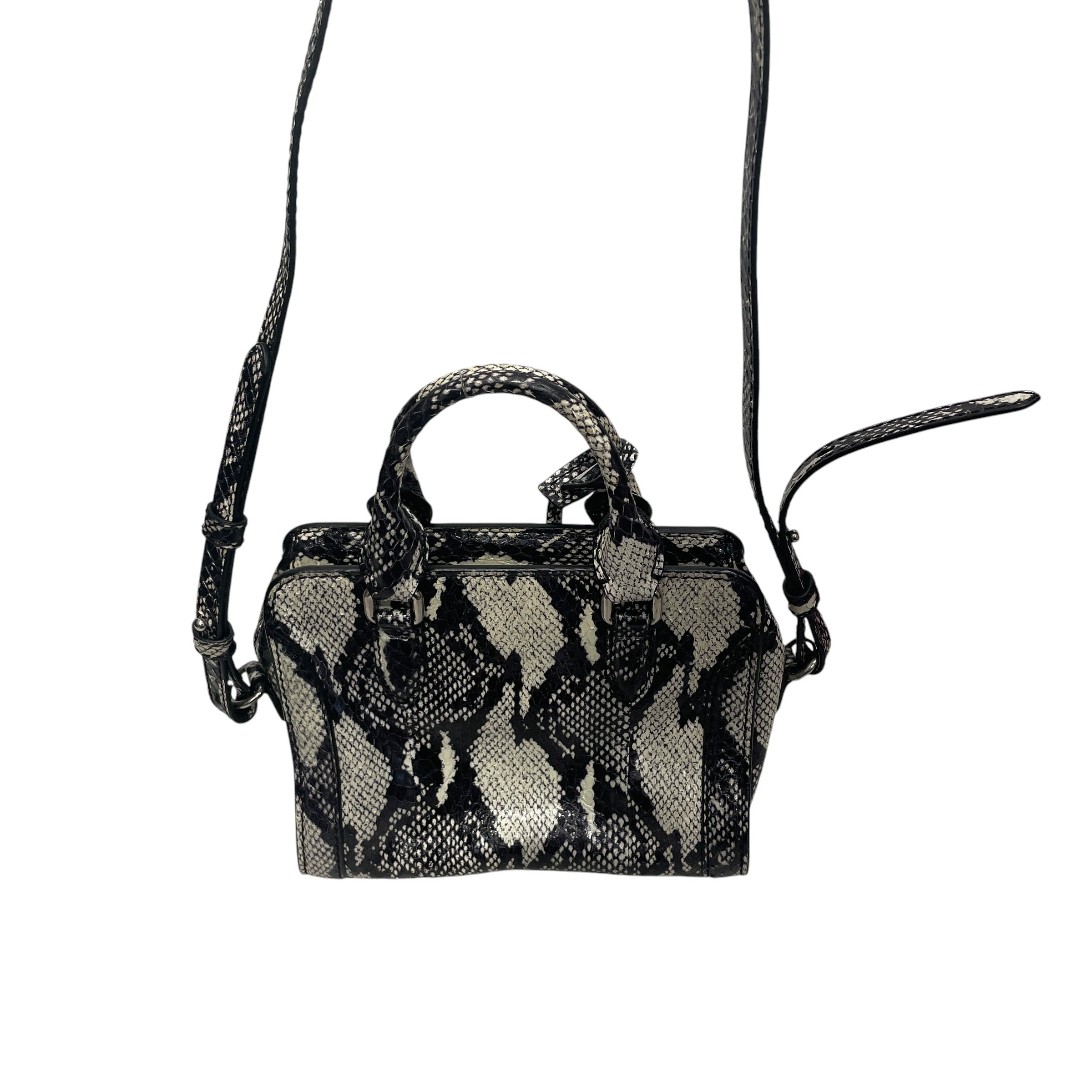 Alexander McQueen/Tote Bag/Animal Pattern/Leather/BLK/mini skull padlock/snakeskin view 2