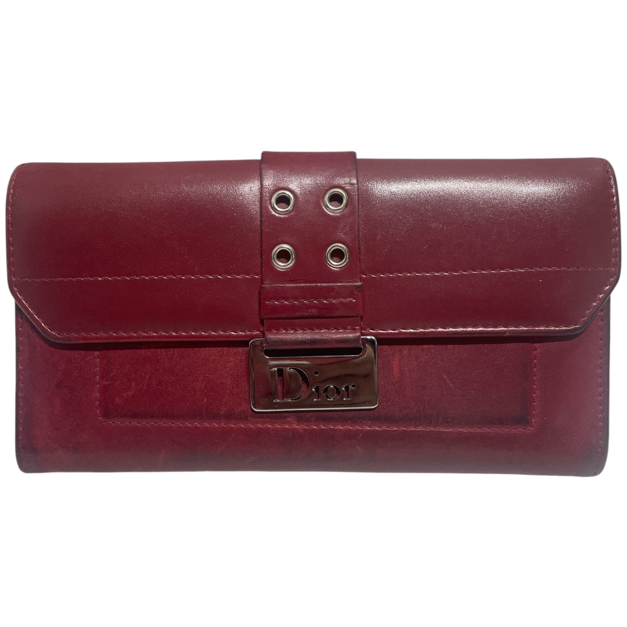 Christian Dior/Long Wallet/BRD/BURGUNDY DIOR LONG WALLET view 1