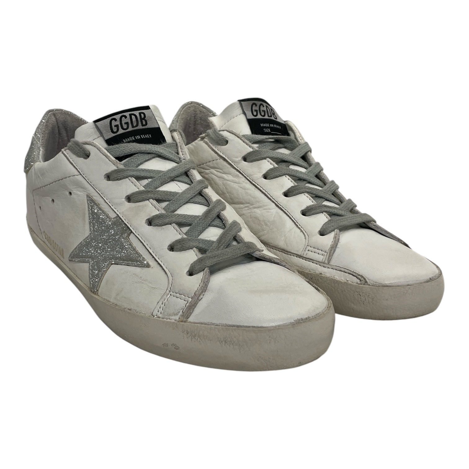 GOLDEN GOOSE/Low-Sneakers/EU 38/Leather/WHT/glitter star view 1