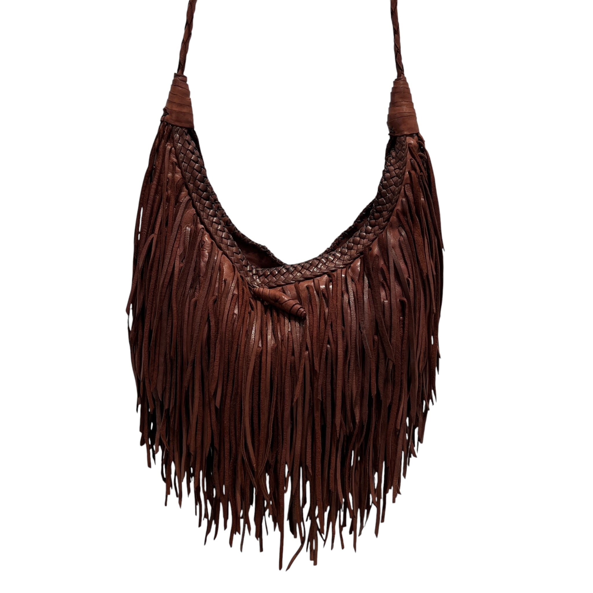 En Shalla/Cross Body Bag/Leather/BRW/fringe bag view 3