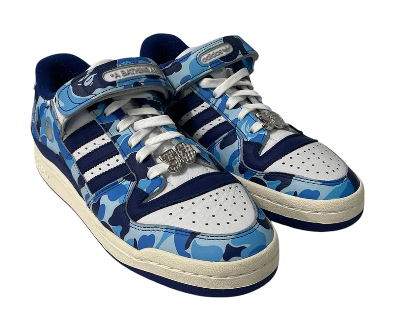 BAPE STA!/adidas/Low-Sneakers/US 8/Leather/BLU/