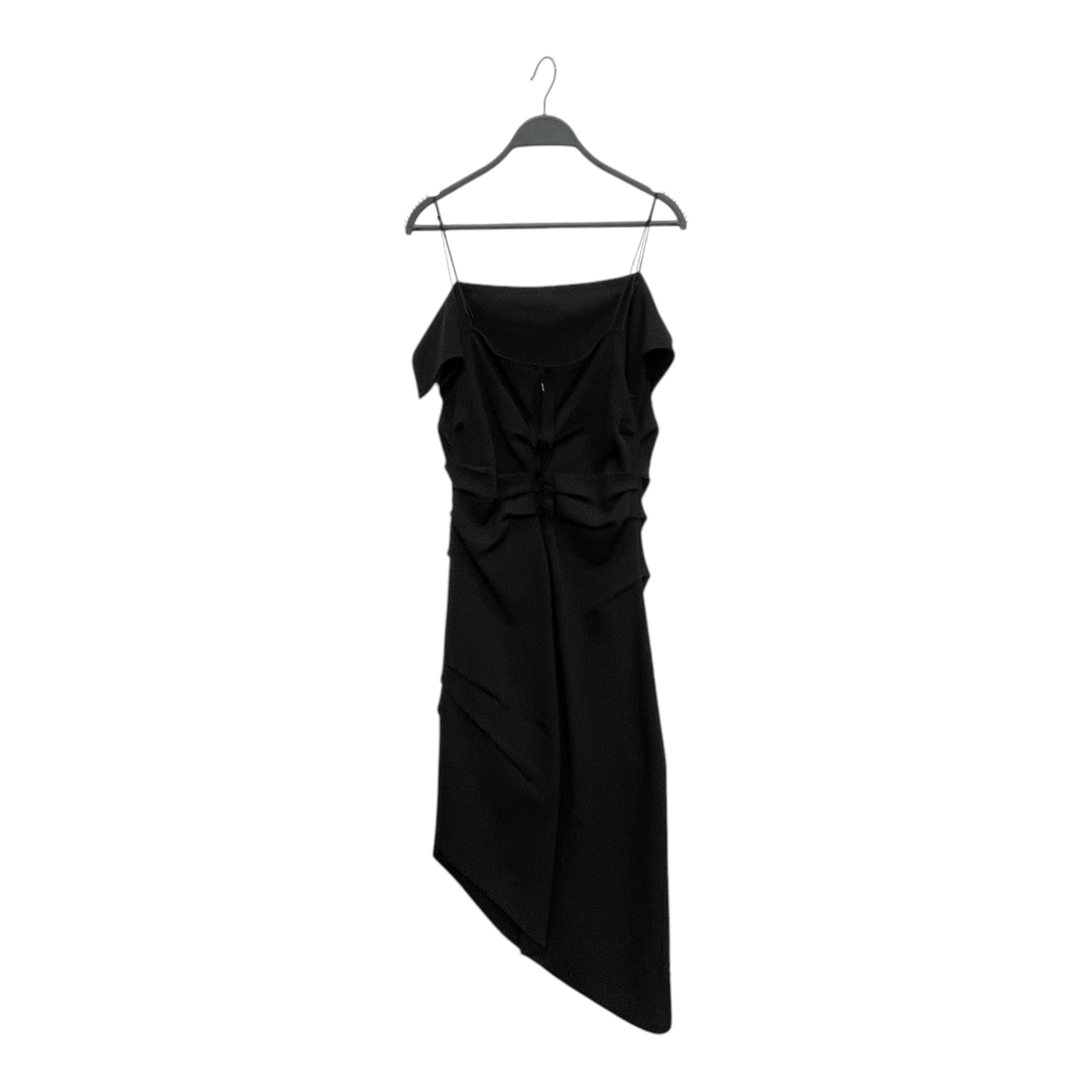 Helmut Lang/SL Dress/10/Cotton/BLK/RUCHED ASYMMETRIC FOLD OVER view 2