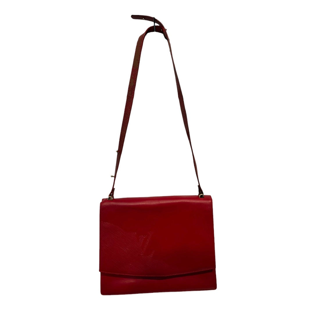 LOUIS VUITTON/Hand Bag/Leather/RED/EMBOSSED LV view 1