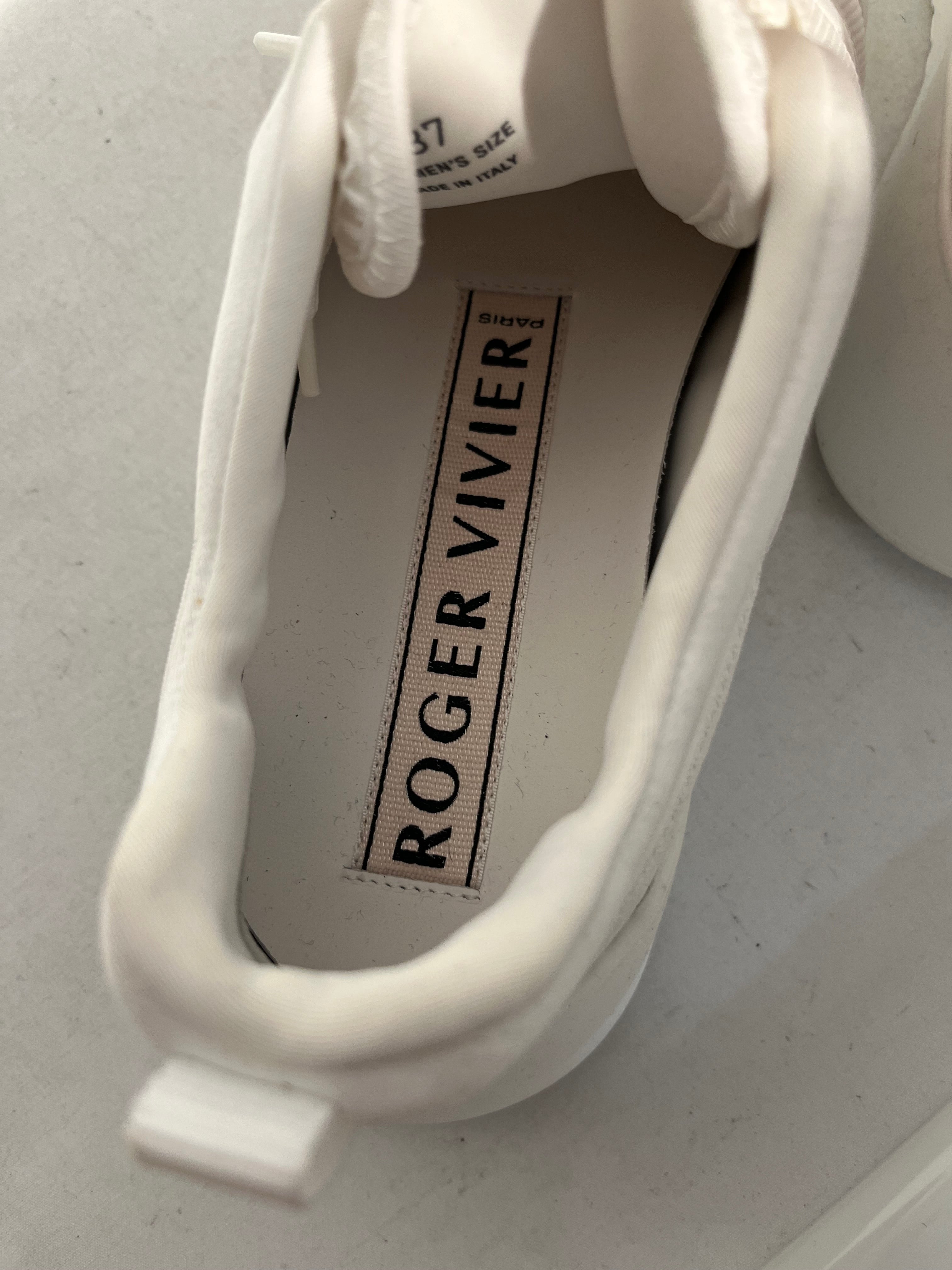 Roger Vivier/Low-Sneakers/EU 37/Cotton/WHT/VIVIER ON SOLES view 3