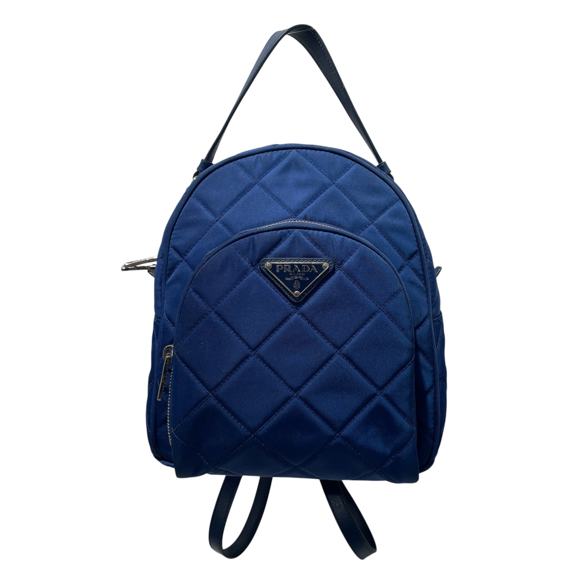 PRADA/Backpack/Nylon/BLU/diamond quilted triangle logo view 1