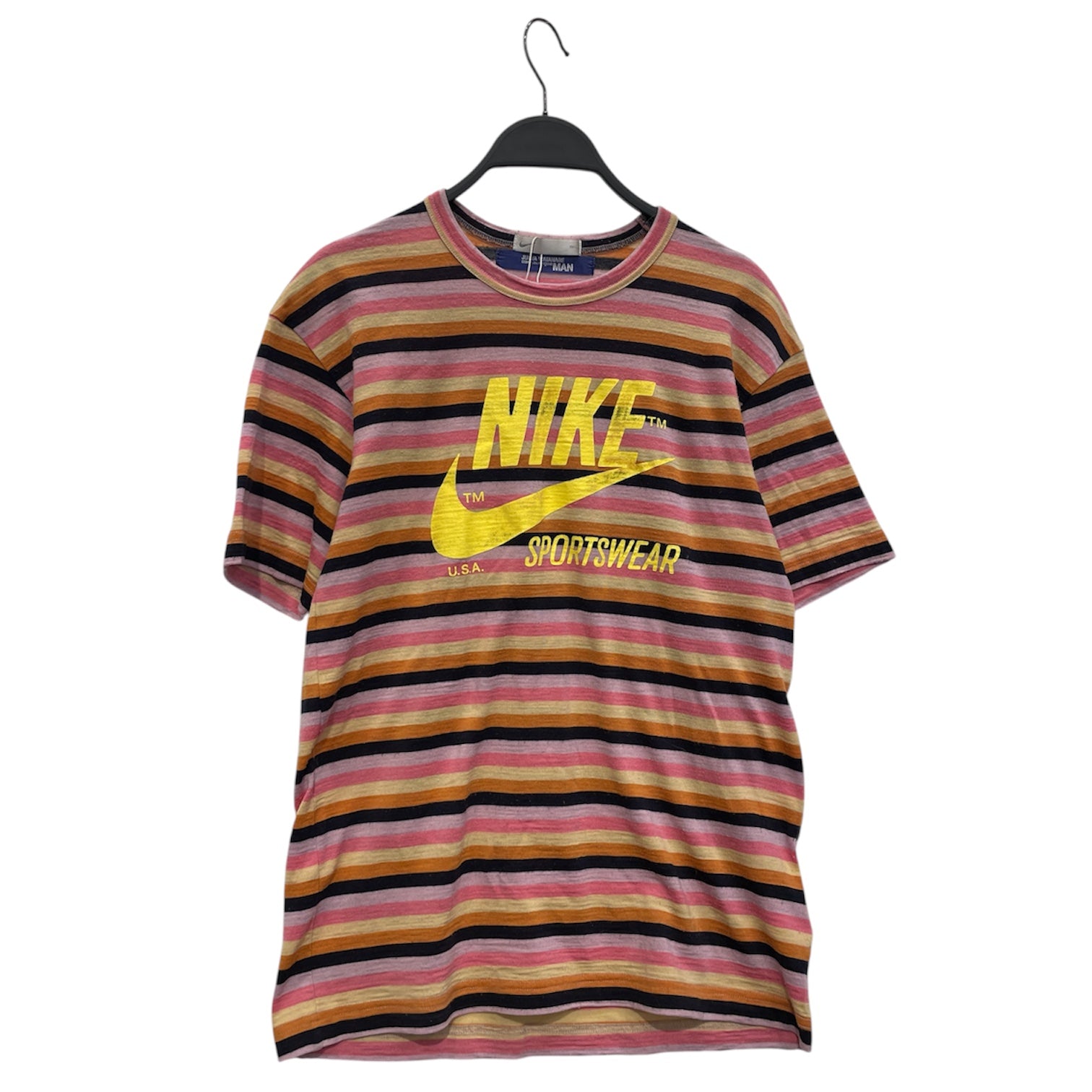JUNYA WATANABE COMME des GARCONS MAN/NIKE/T-Shirt/S/Cotton/MLT/Stripe/PNK/YEL NIKE SPORTSWEAR TEE view 1